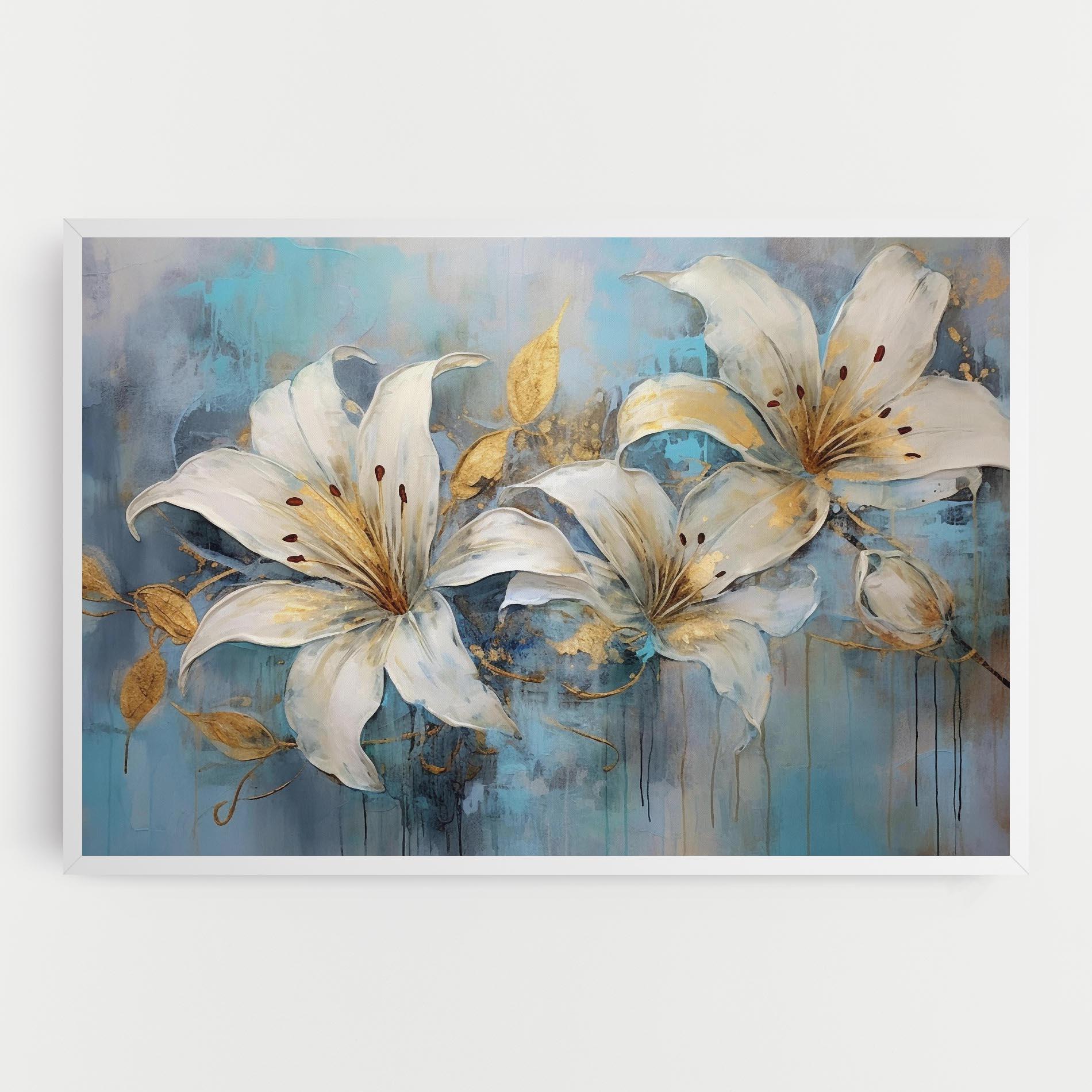 Vászonkép Lily With Gold Painting mockup 0