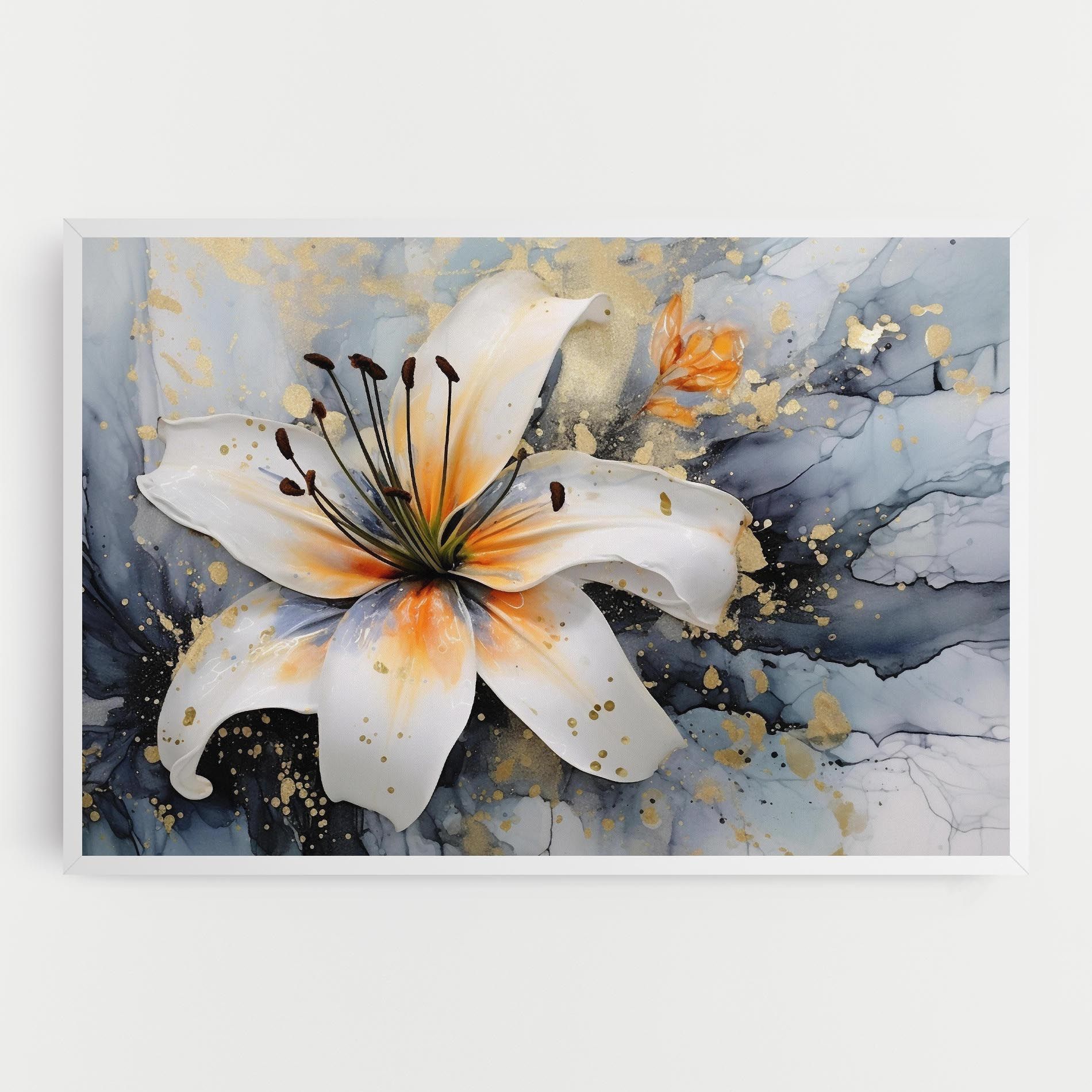Lily With Orange Painting mockup 0