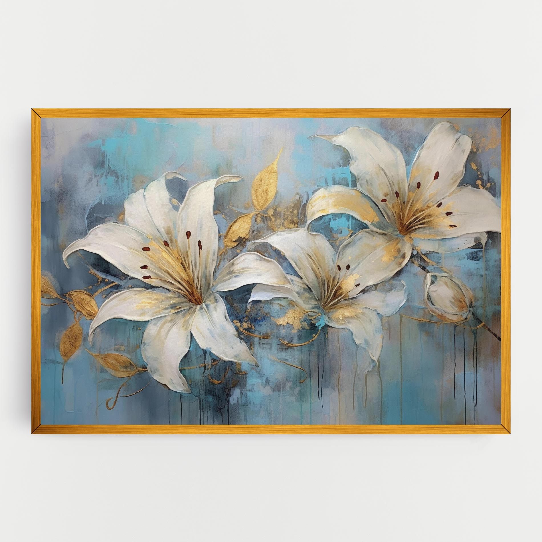 Lily With Gold Painting mockup 0