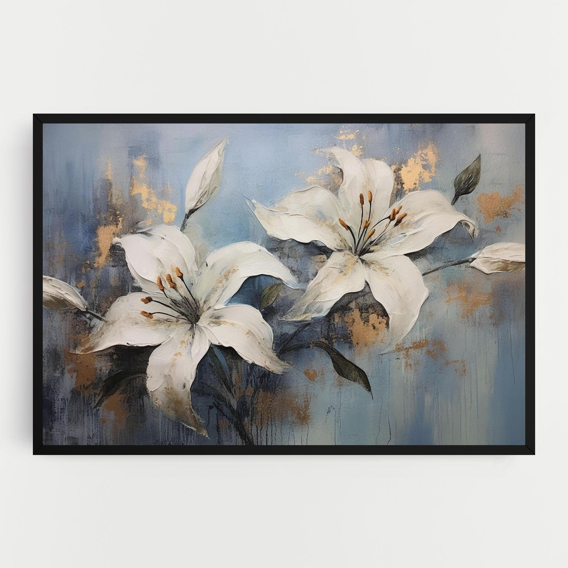 Vászonkép Gold Lily Painting mockup 0