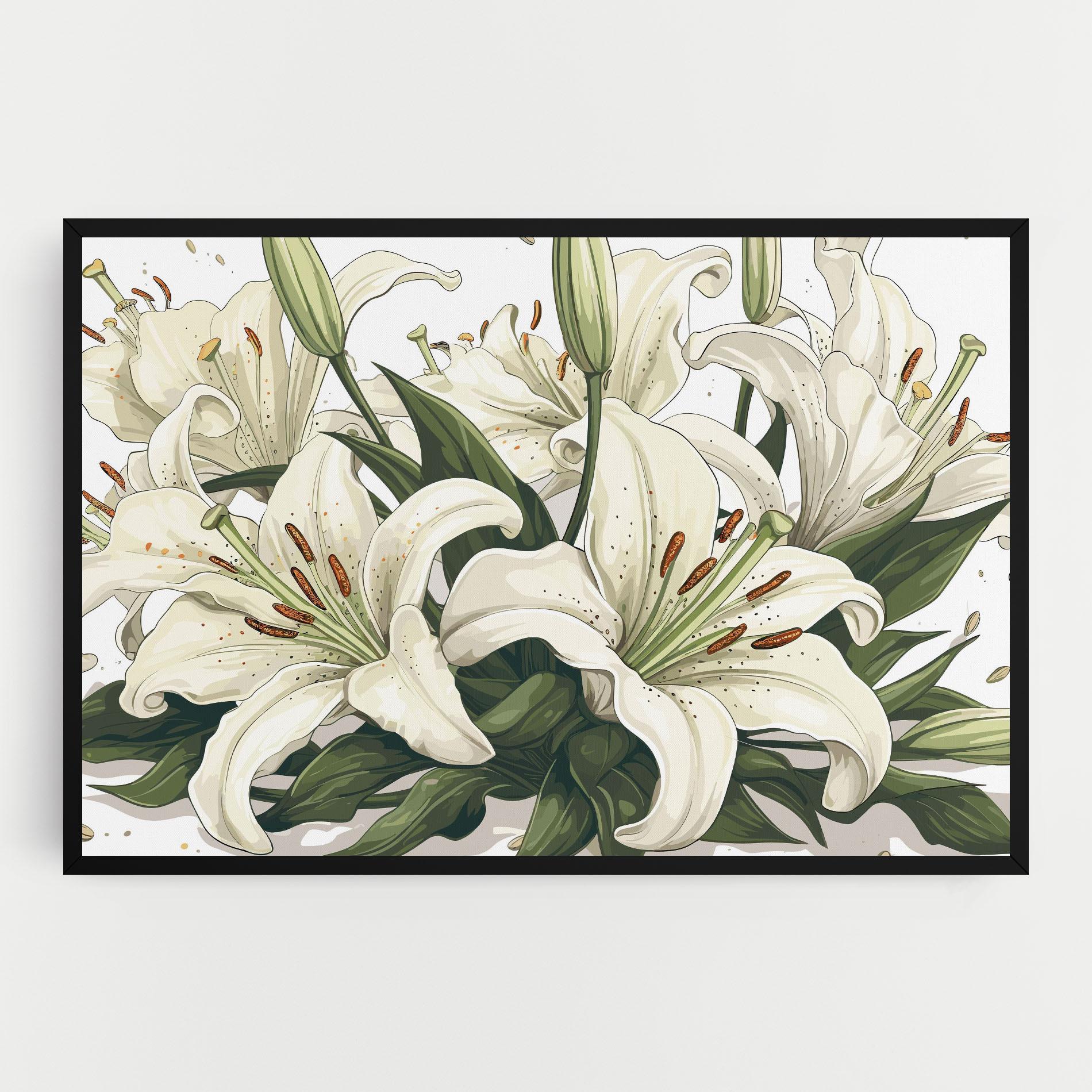 Vászonkép Grey White Lily mockup 0