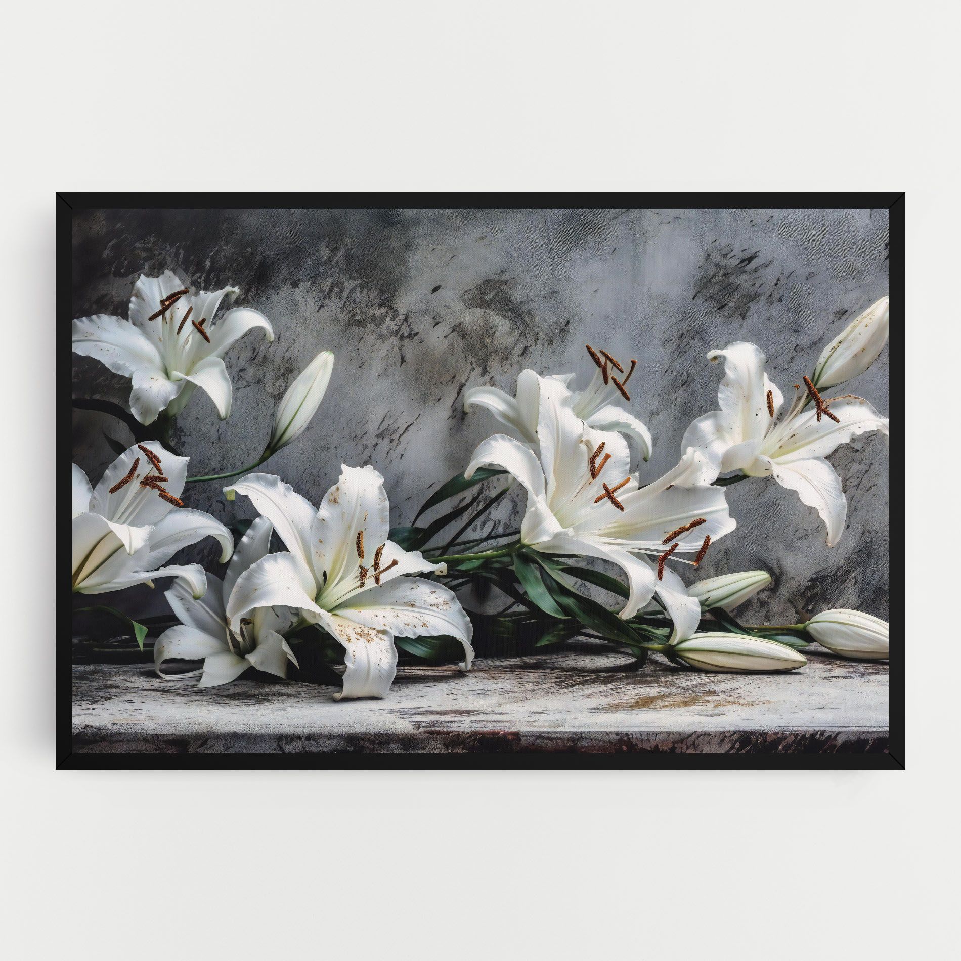 White Pretty Lily On Grey mockup 0