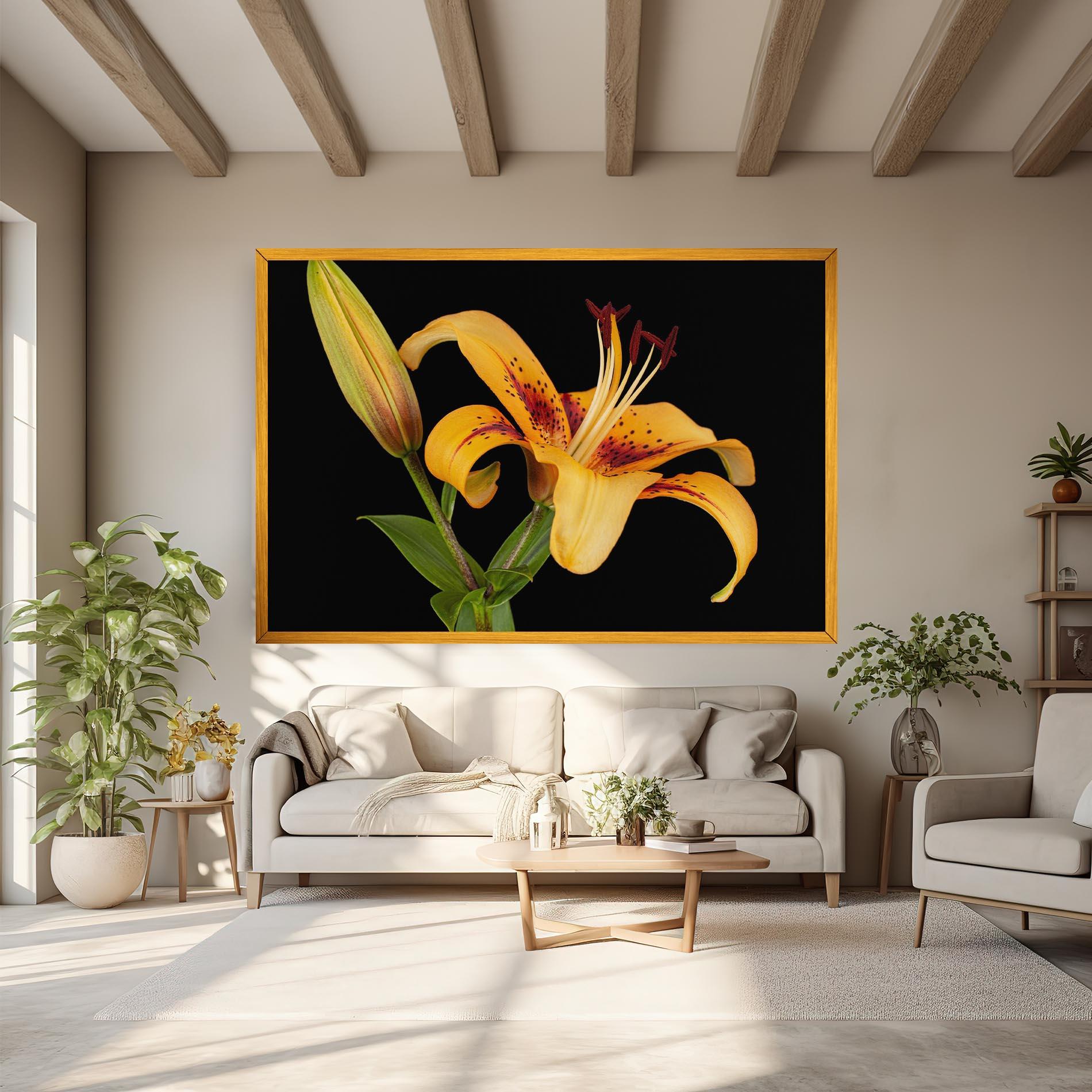 Vászonkép Beautiful Yellow Lily mockup 6