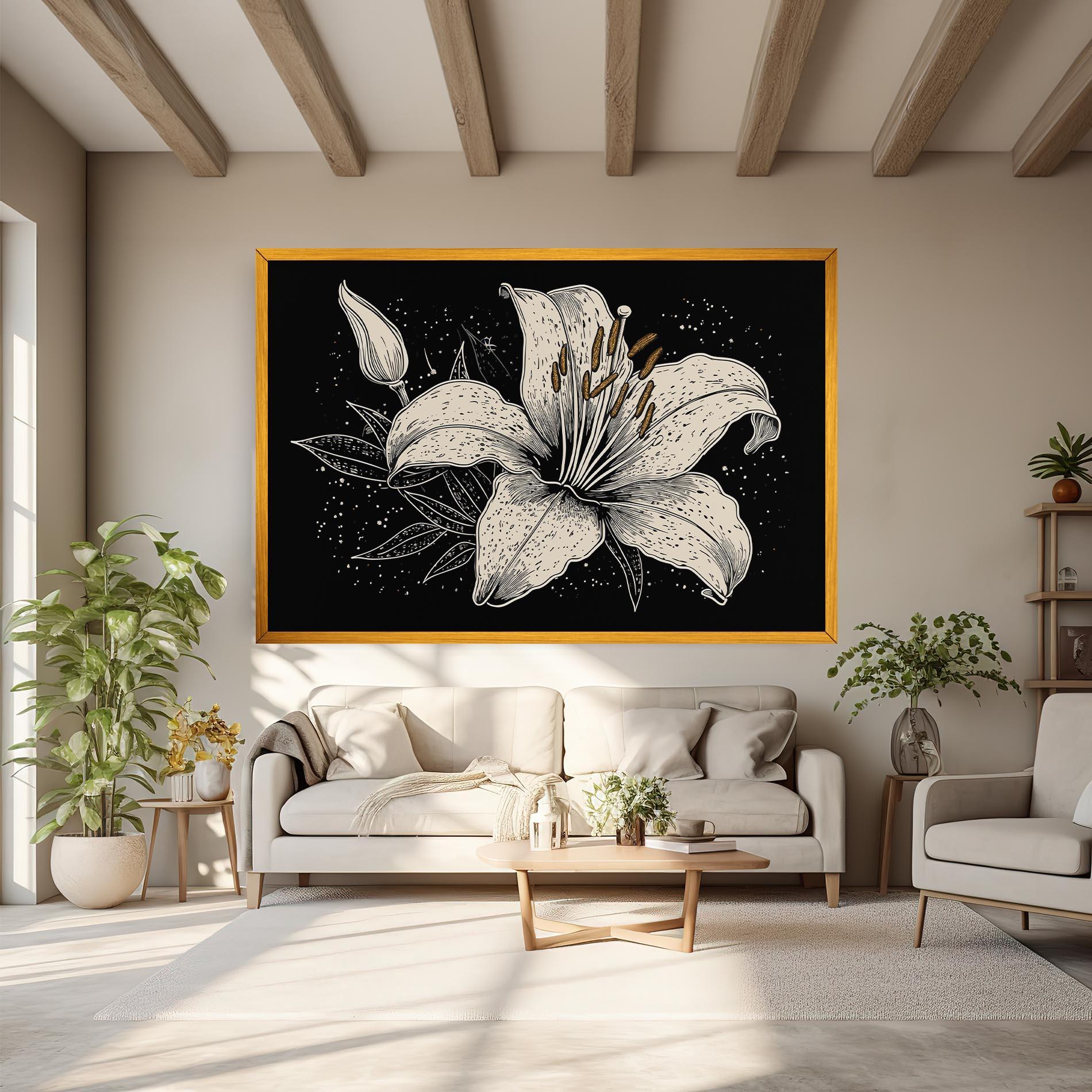 Vászonkép Cream Black Lily mockup 6
