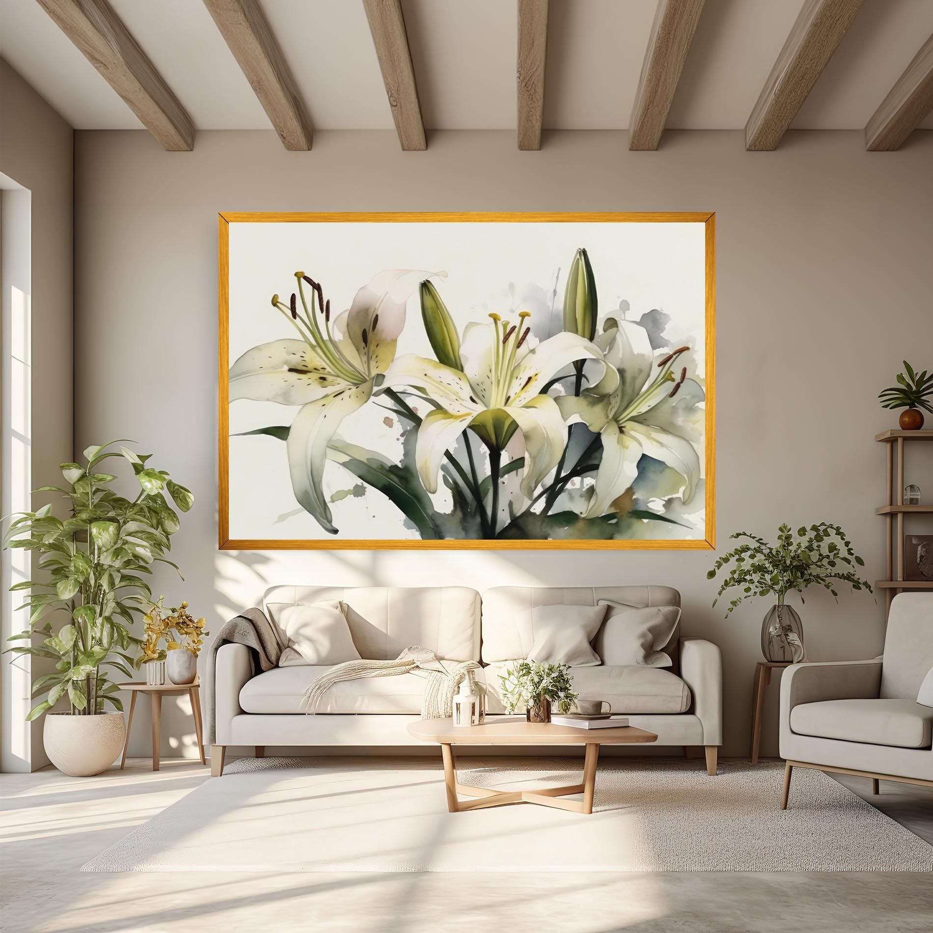 Cute White Lily Painting mockup 6