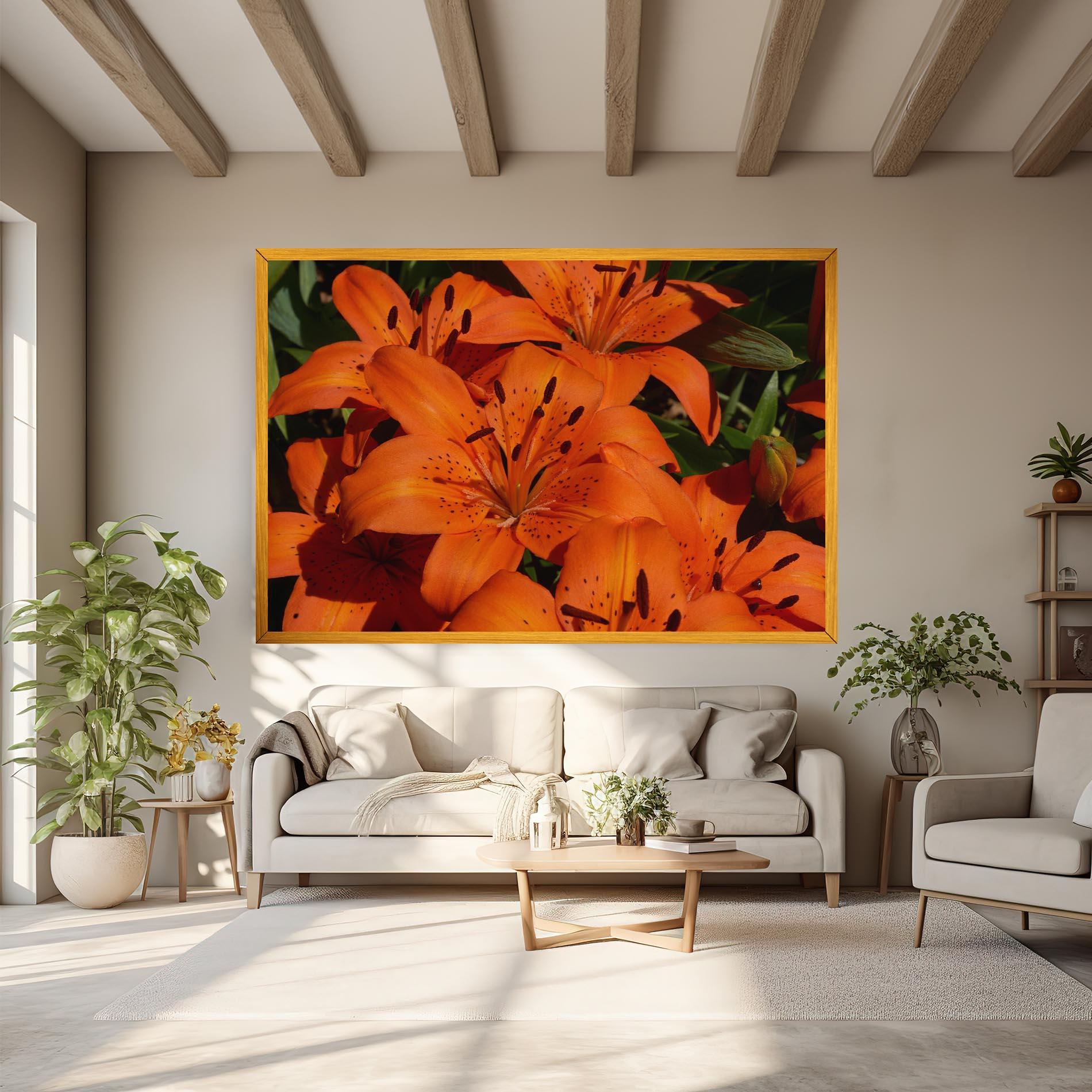 Vászonkép Orange Lily In The Sun mockup 6