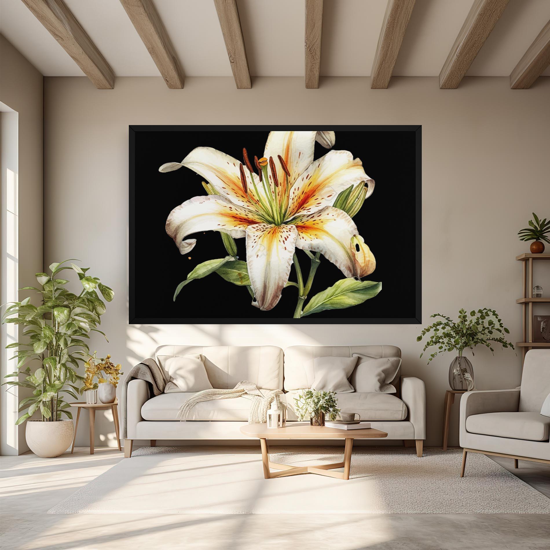 Vászonkép Beautiful White Lily mockup 6