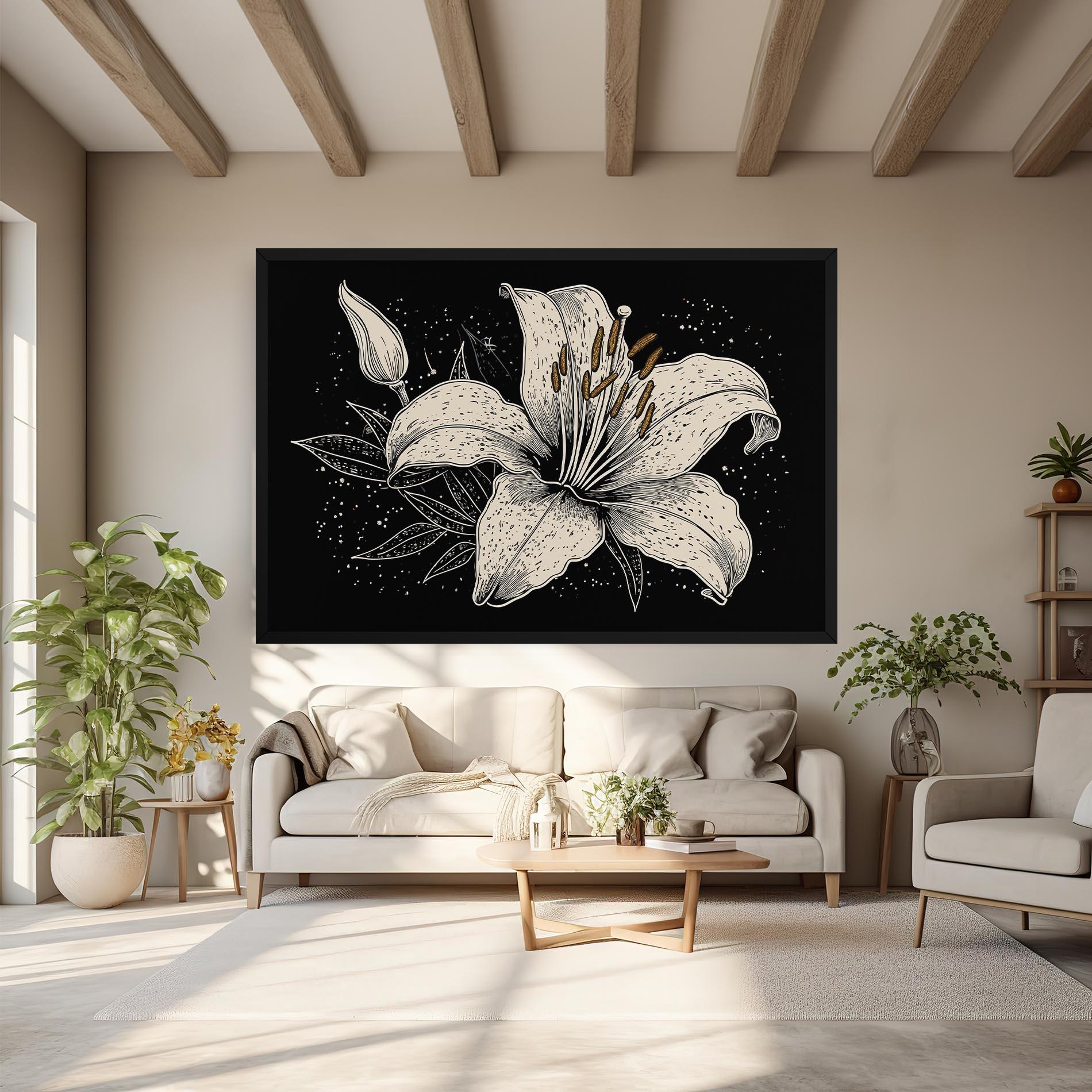 Vászonkép Cream Black Lily mockup 6