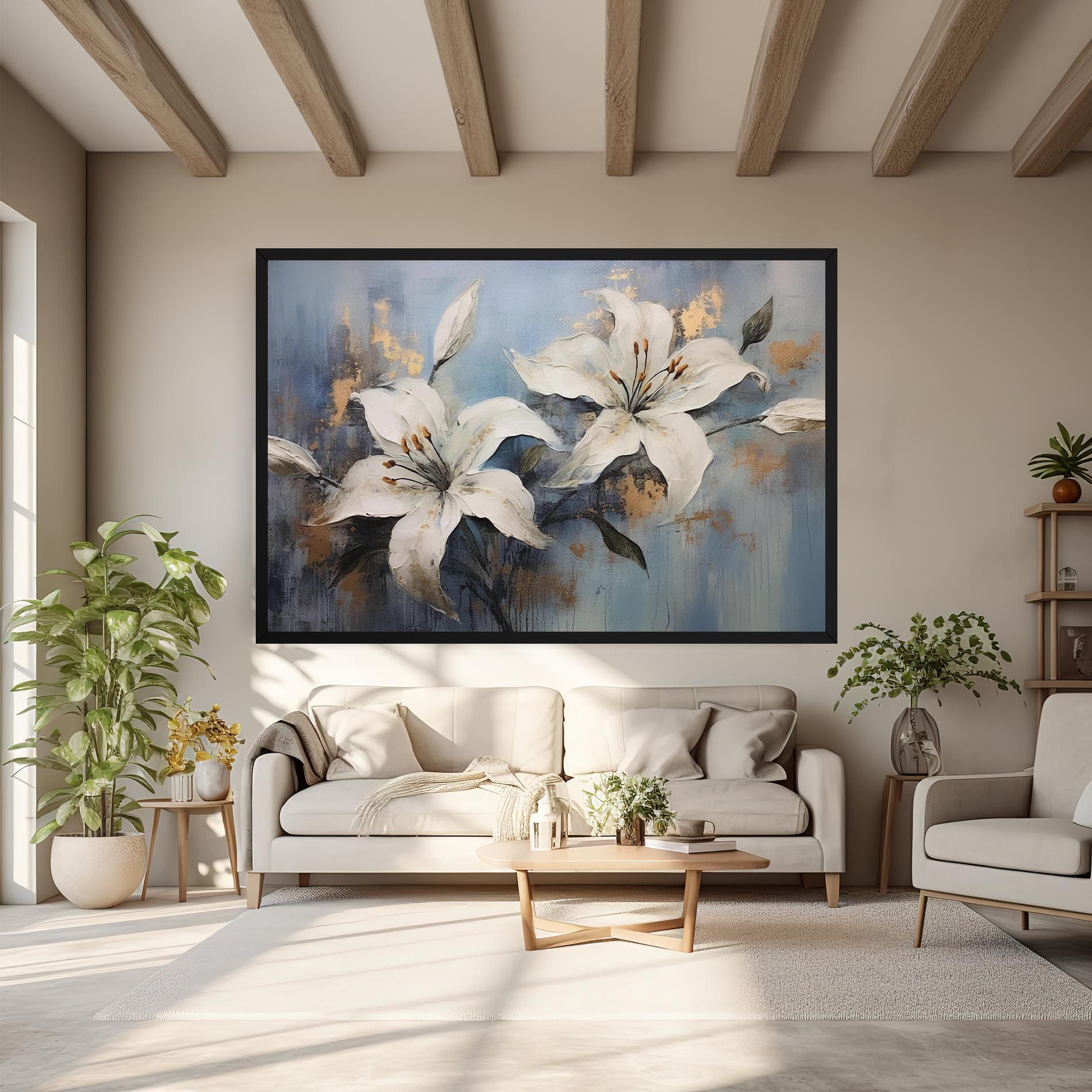 Gold Lily Painting mockup 6