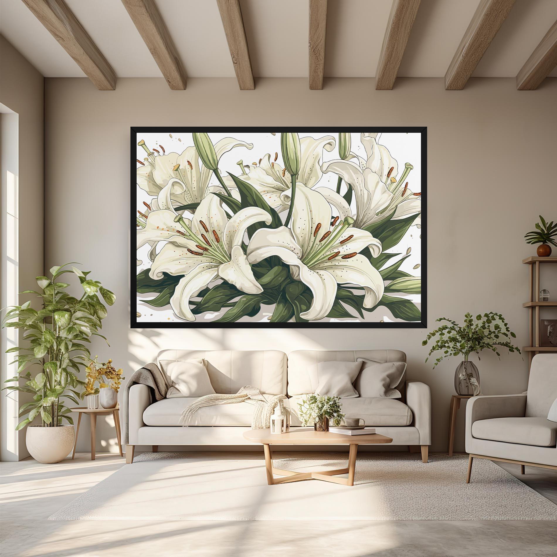 Vászonkép Grey White Lily mockup 6