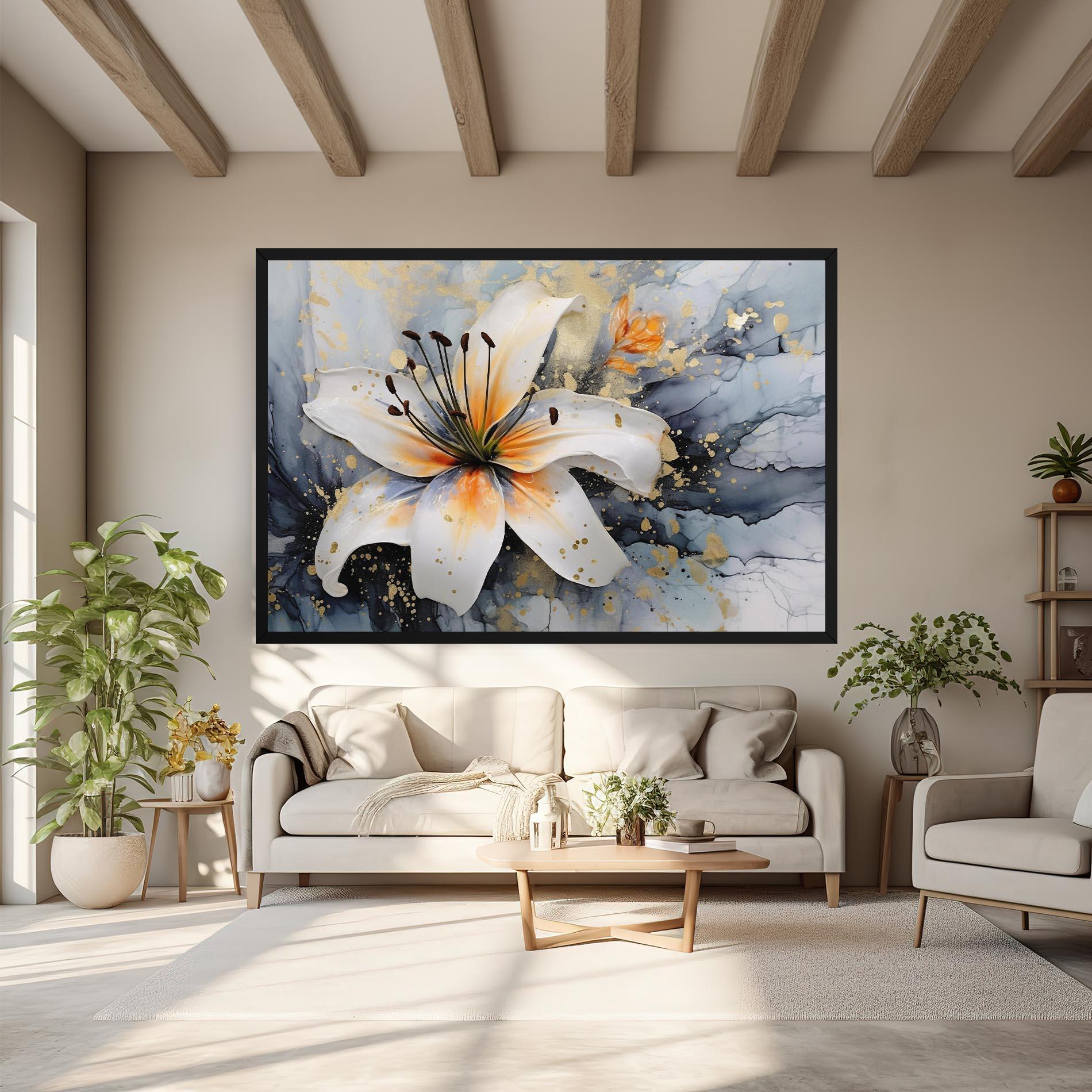 Vászonkép Lily With Orange Painting mockup 6