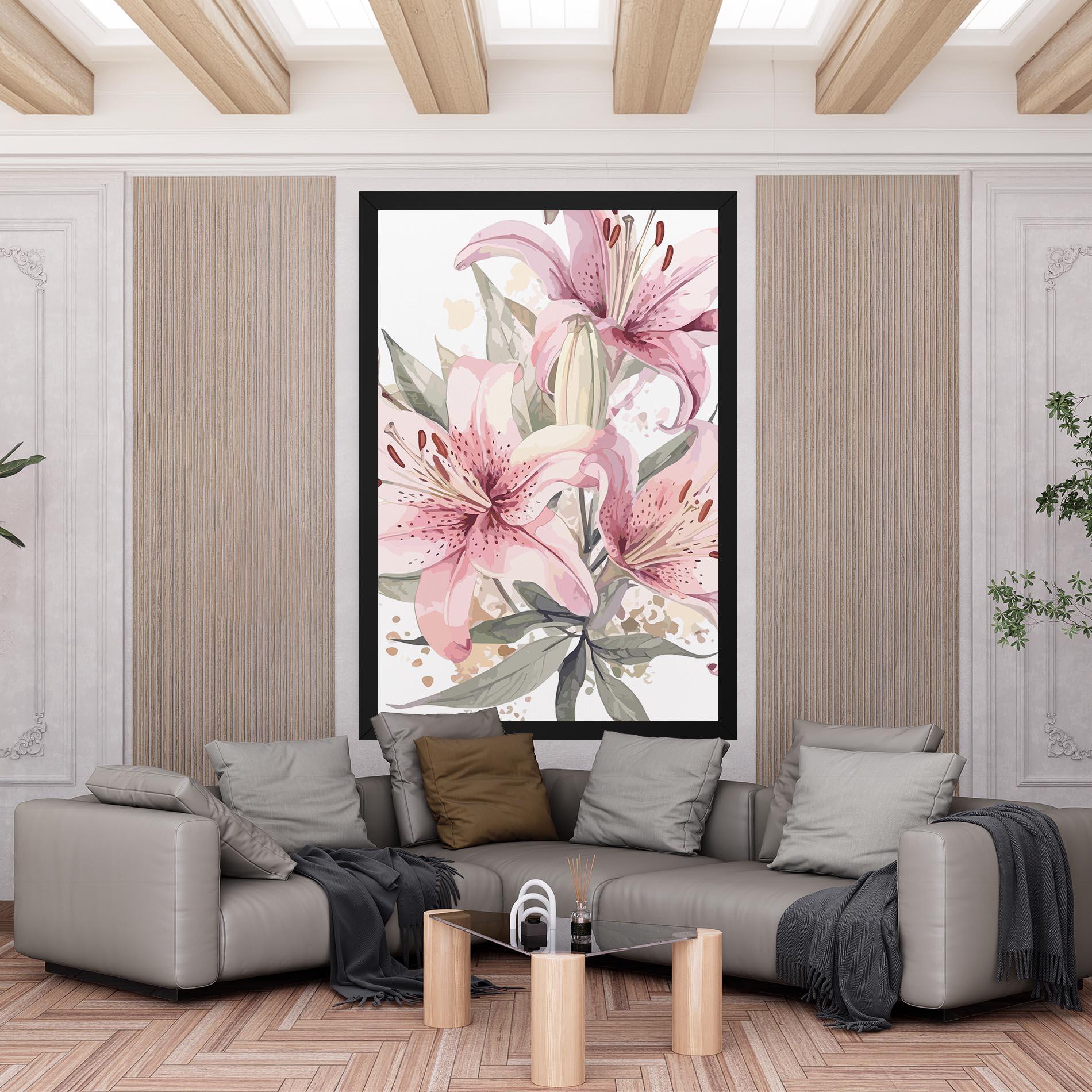 Vászonkép Light Pink Lily Art mockup 6