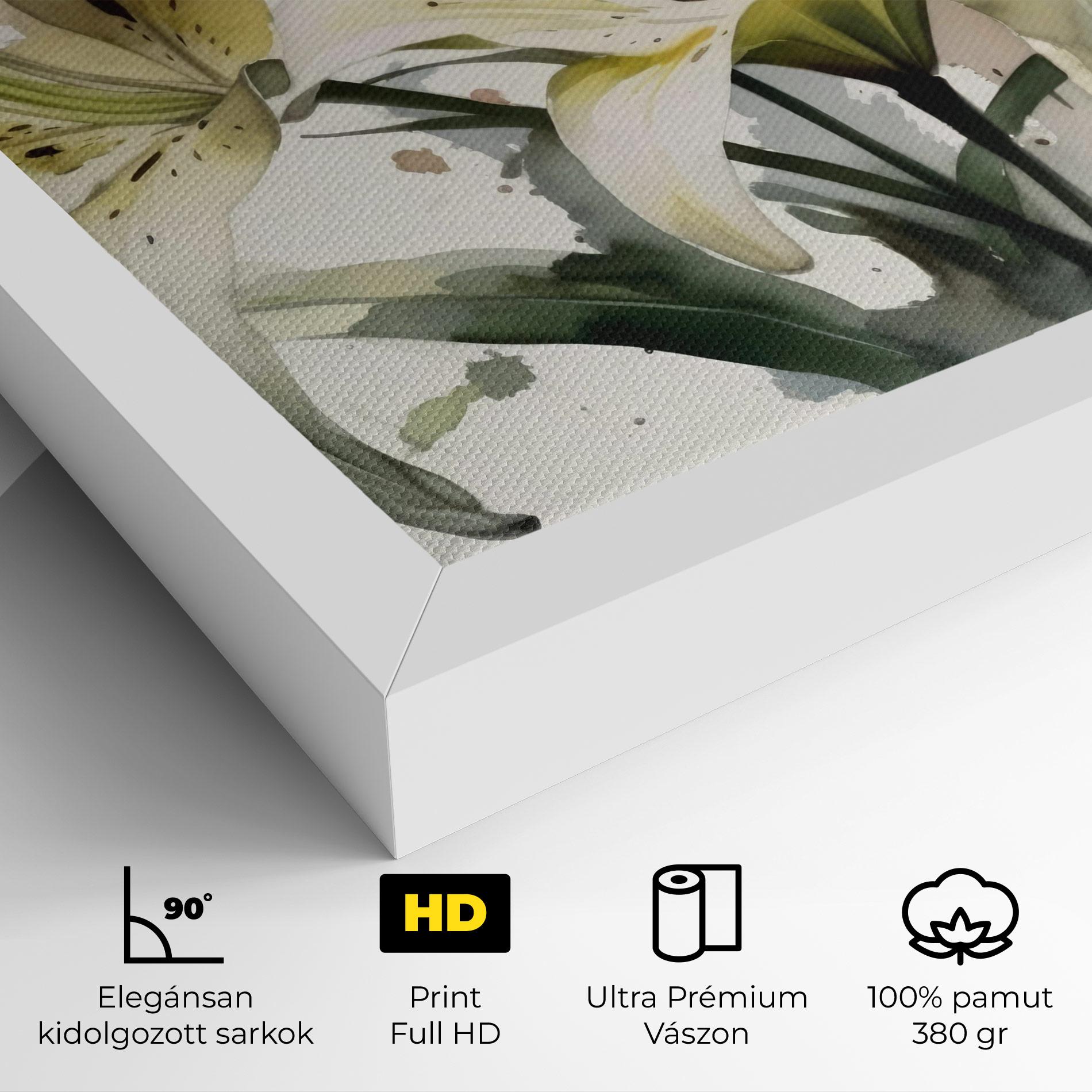 Vászonkép Cute White Lily Painting mockup 4
