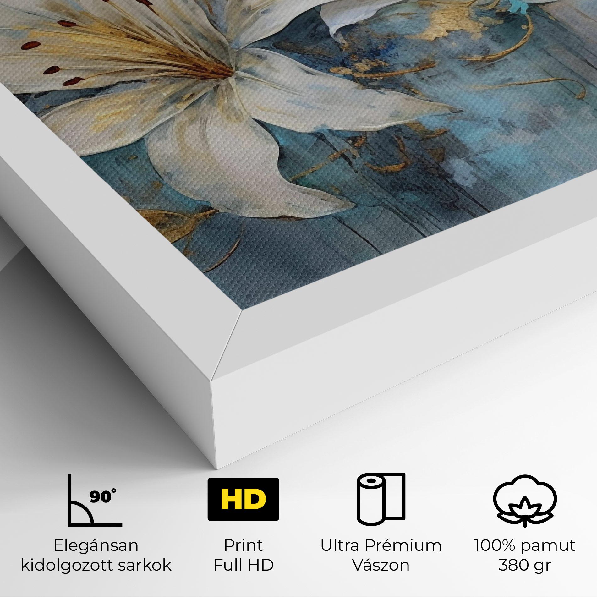 Vászonkép Lily With Gold Painting mockup 4