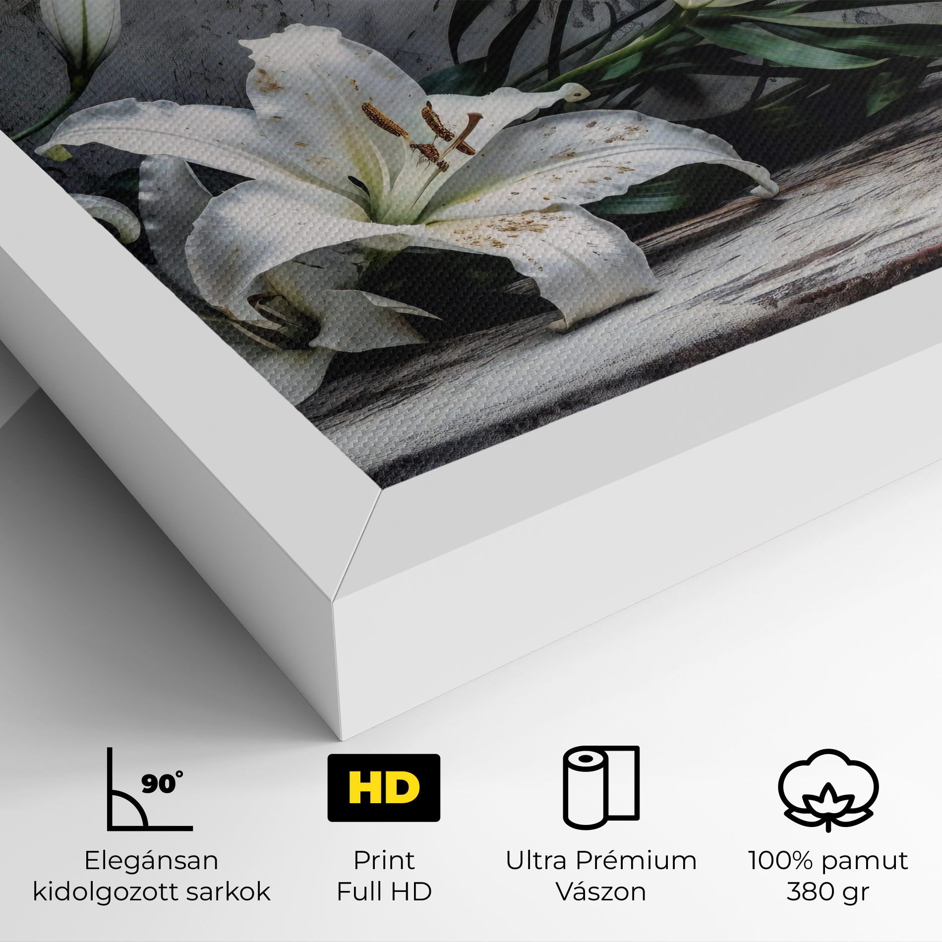 White Pretty Lily On Grey mockup 4