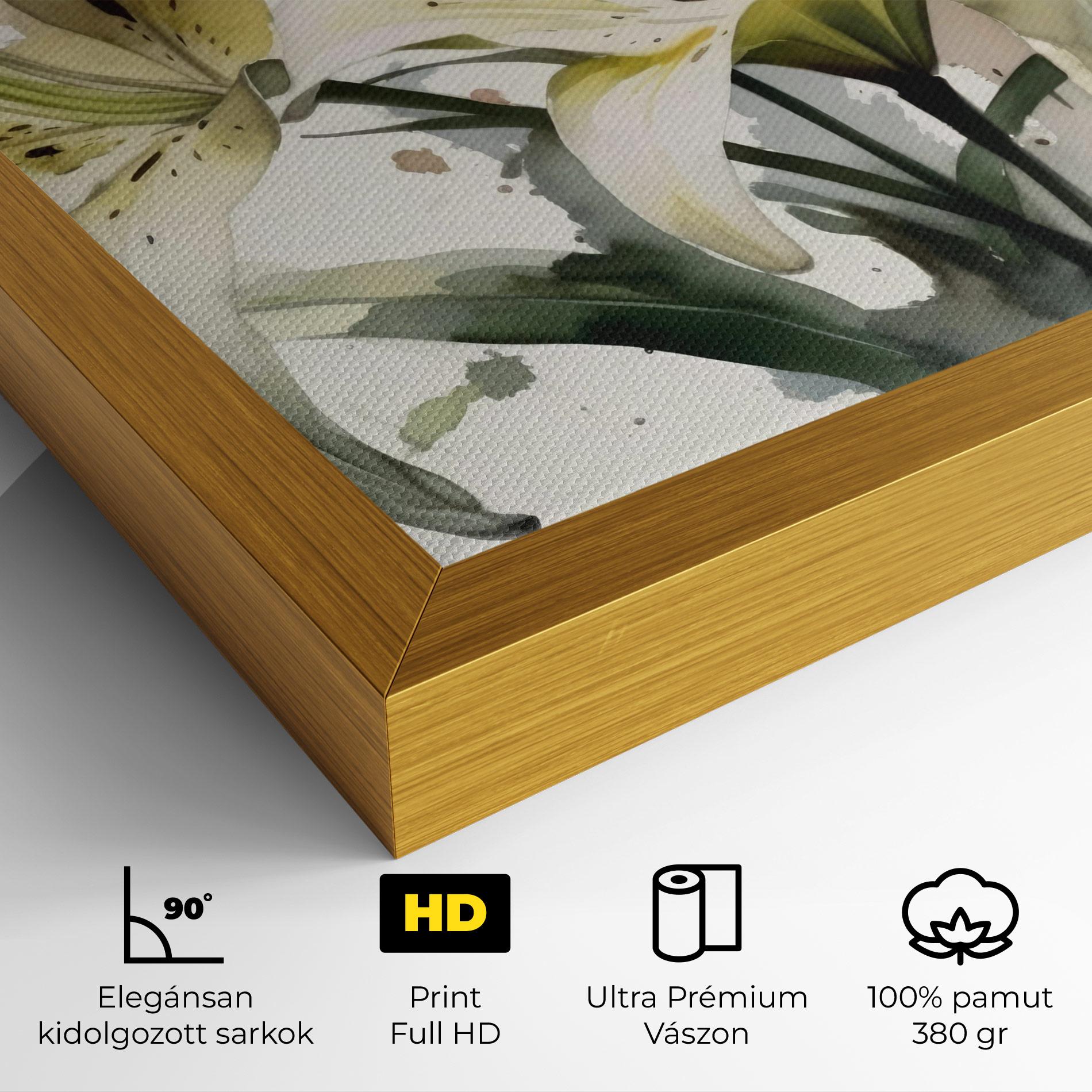 Vászonkép Cute White Lily Painting mockup 4