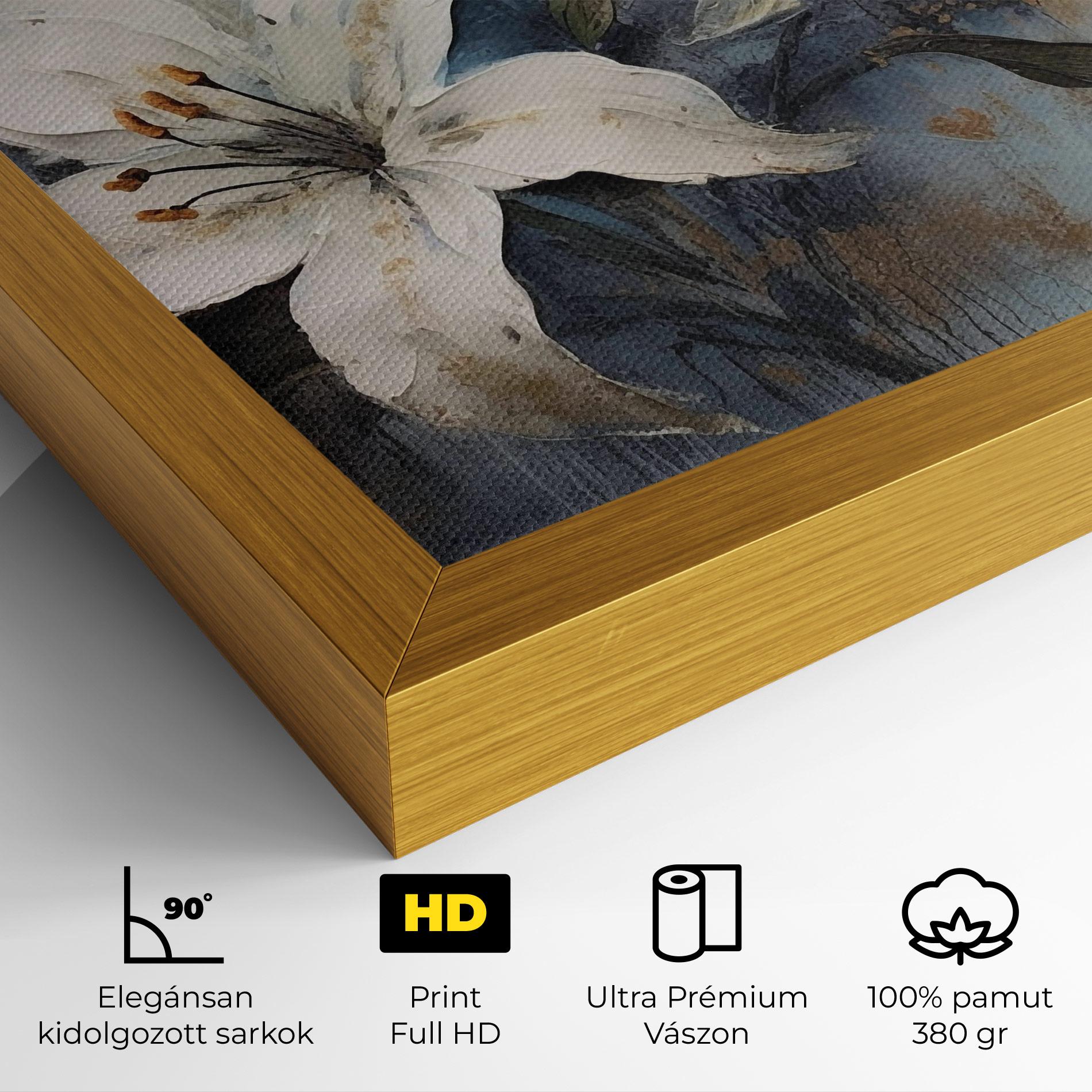 Vászonkép Gold Lily Painting mockup 4