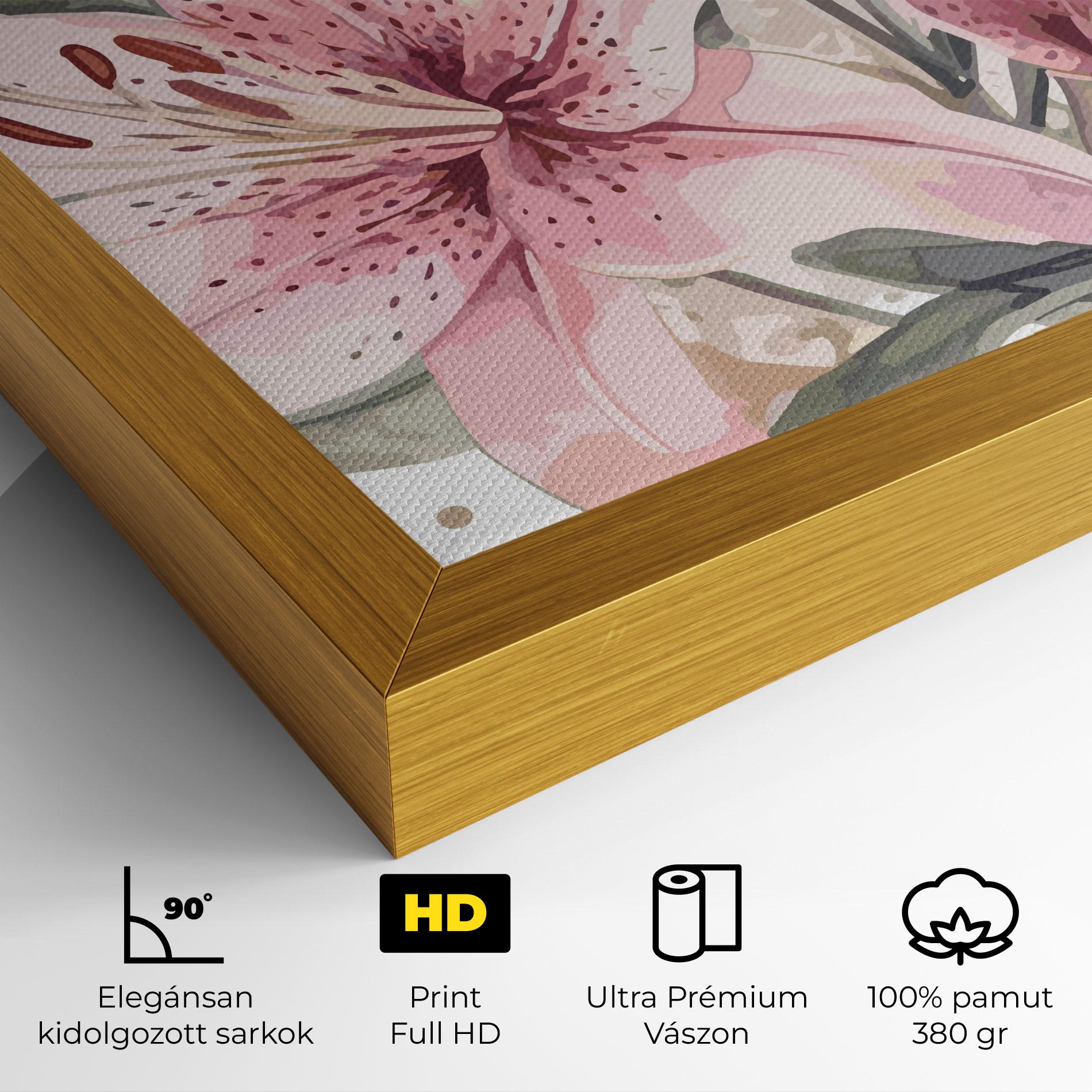 Vászonkép Light Pink Lily Art mockup 4