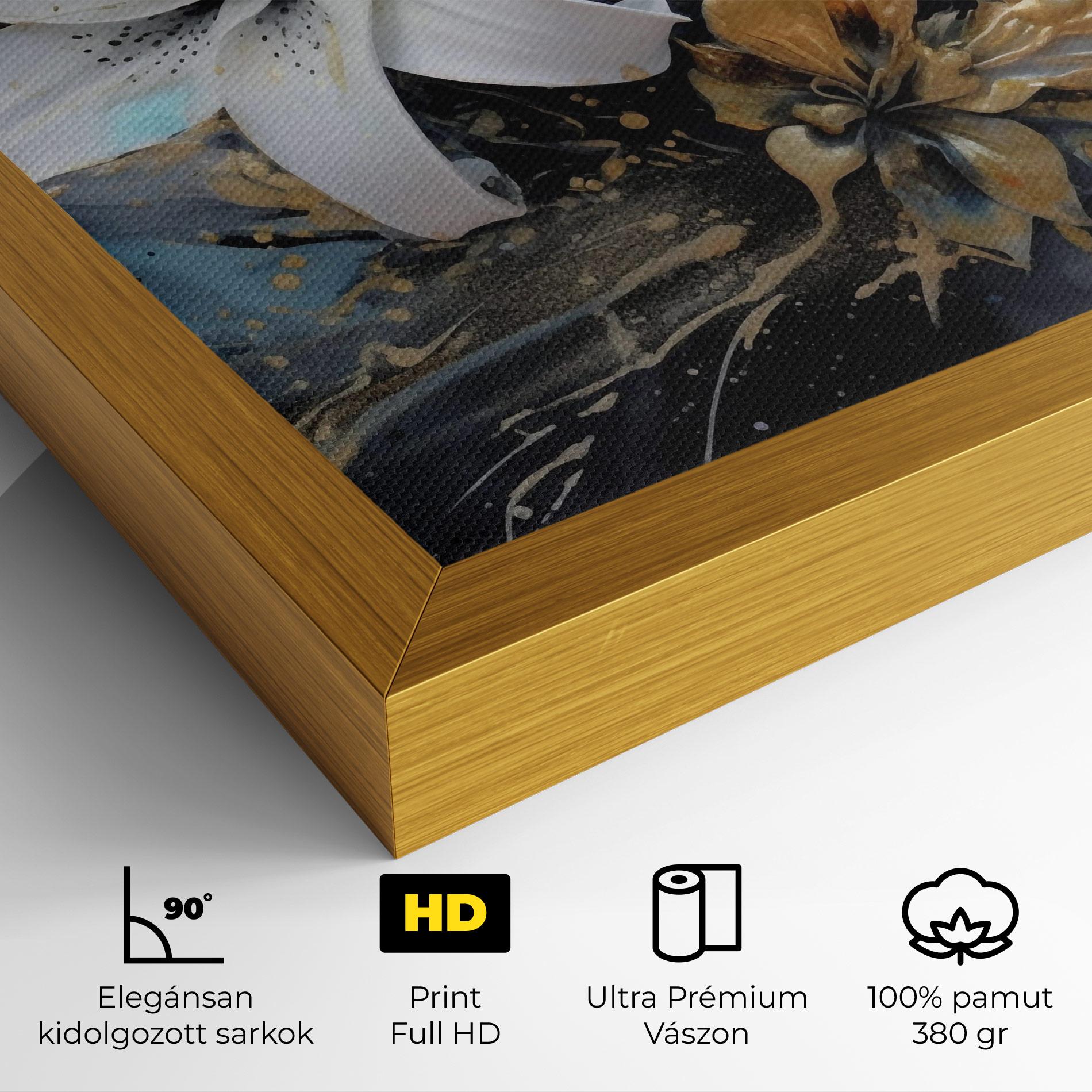 Vászonkép Lily On Blue Painting mockup 4