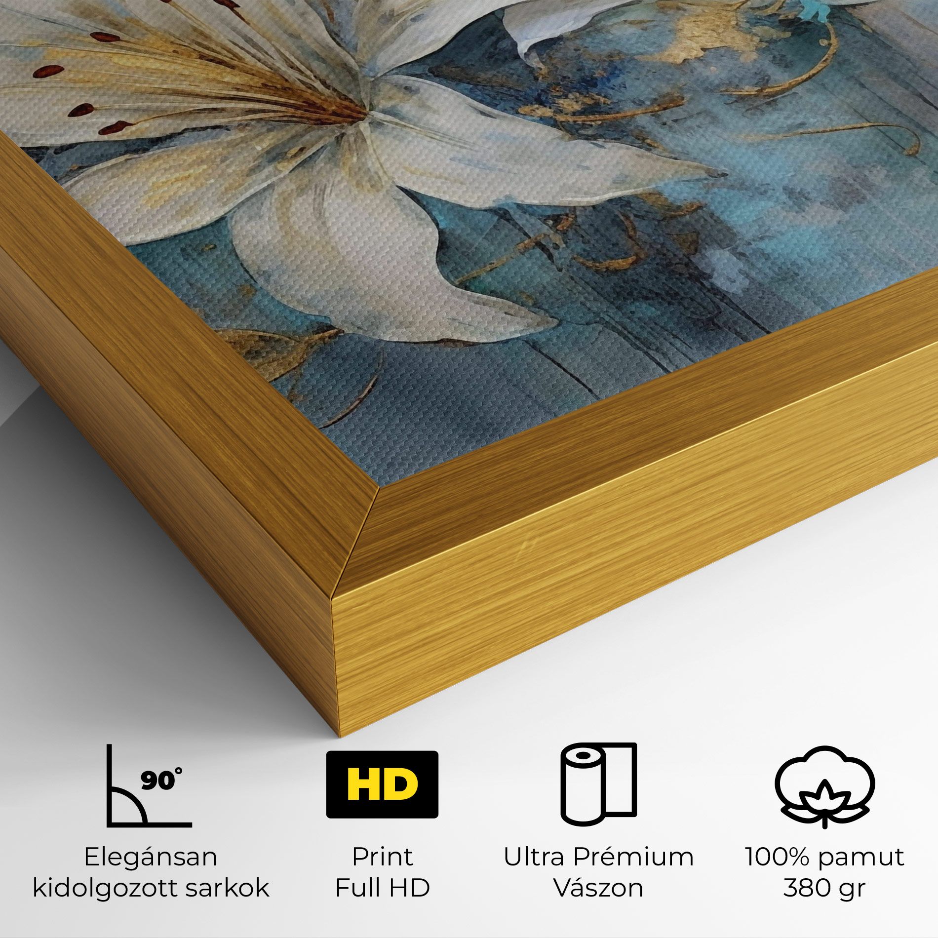 Lily With Gold Painting mockup 4