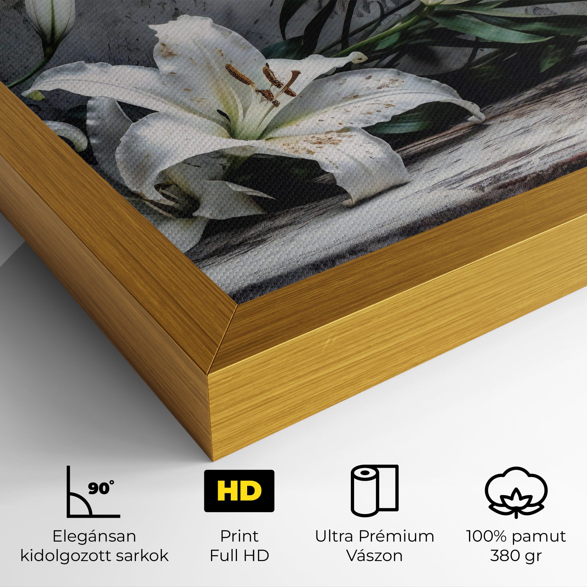 White Pretty Lily On Grey mockup 4