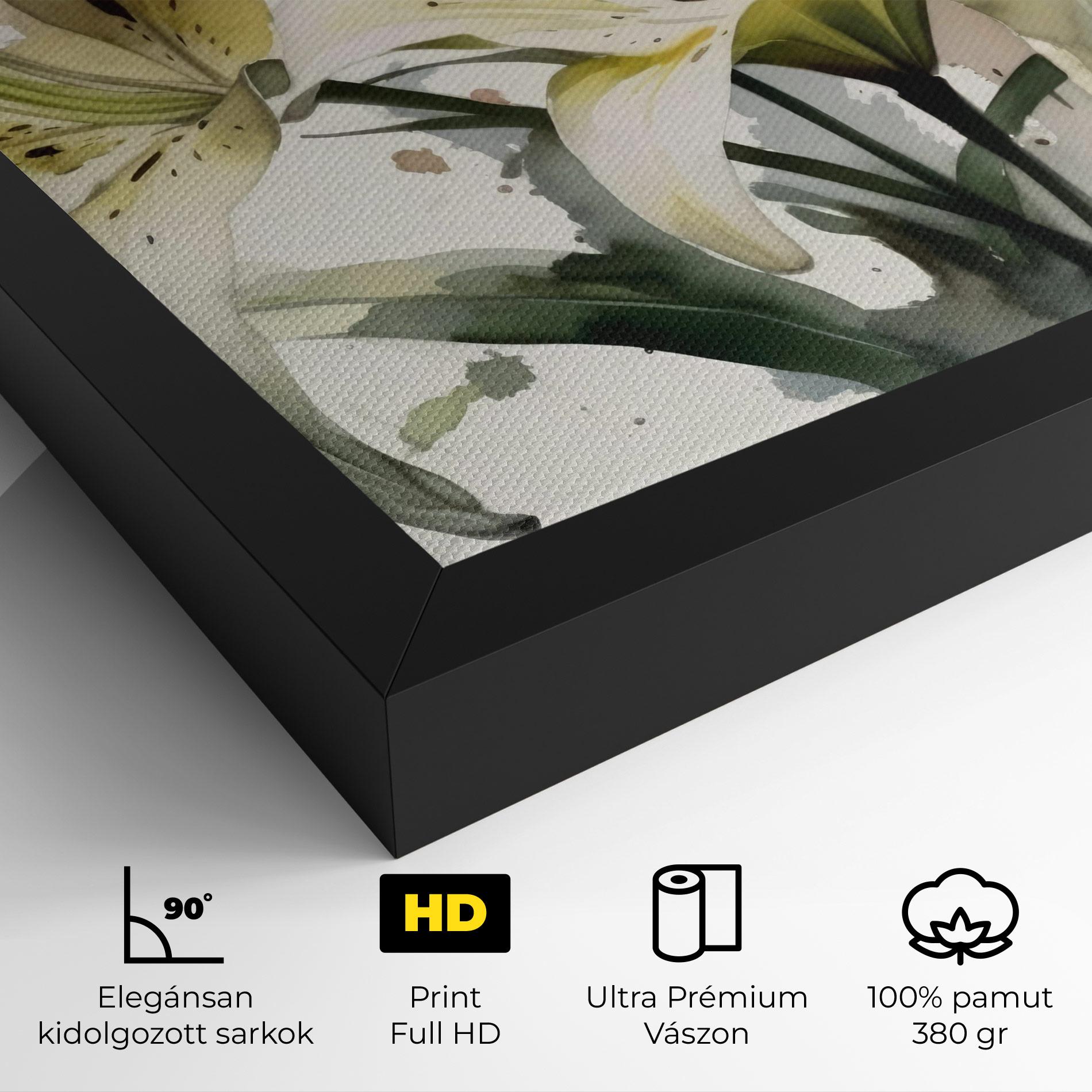 Vászonkép Cute White Lily Painting mockup 4