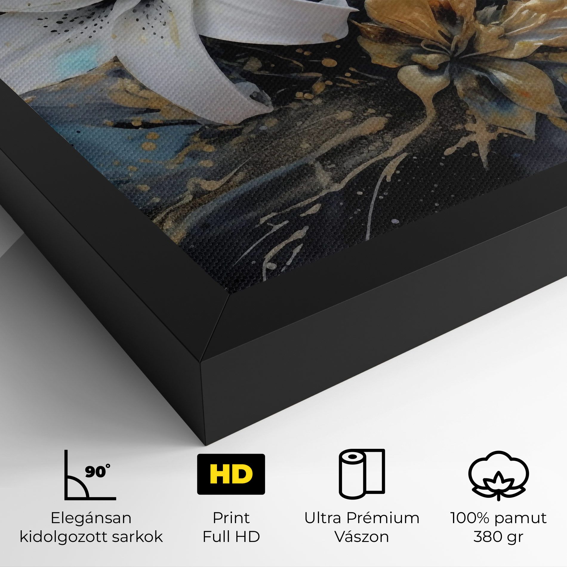 Lily On Blue Painting mockup 4