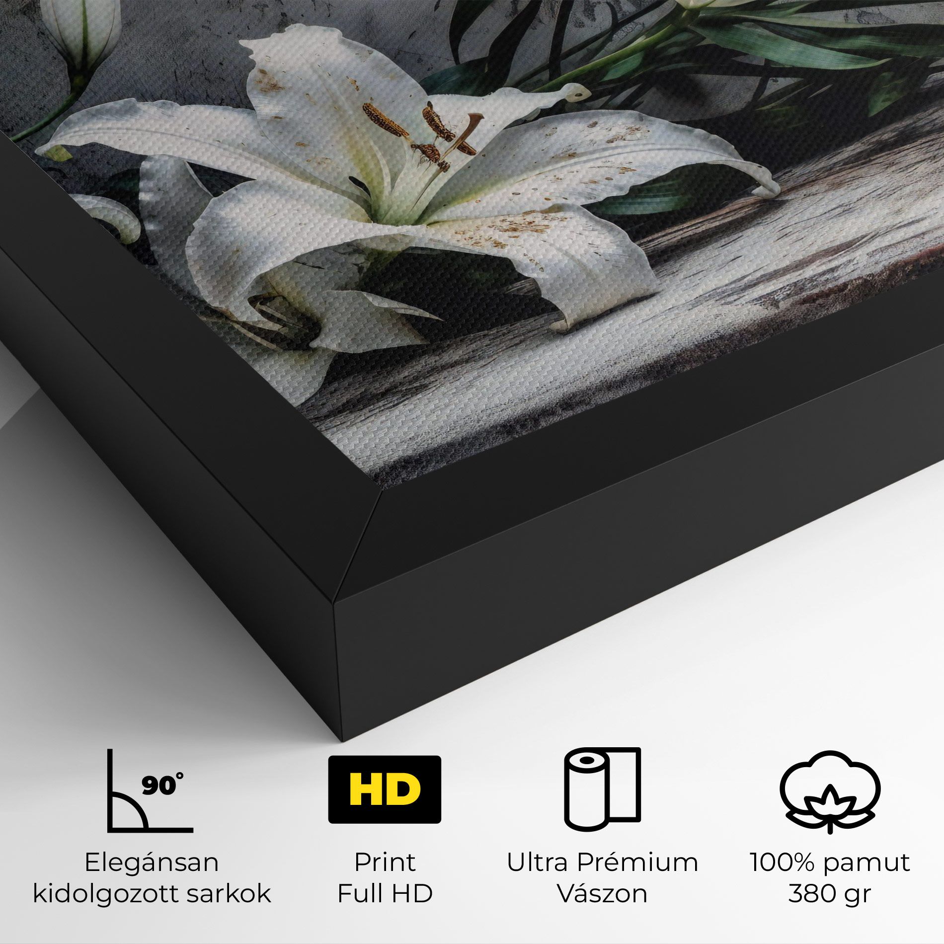 White Pretty Lily On Grey mockup 4