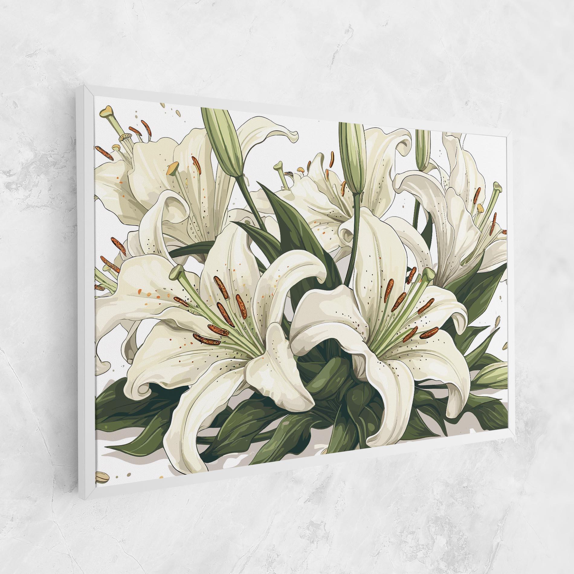Vászonkép Grey White Lily mockup 1