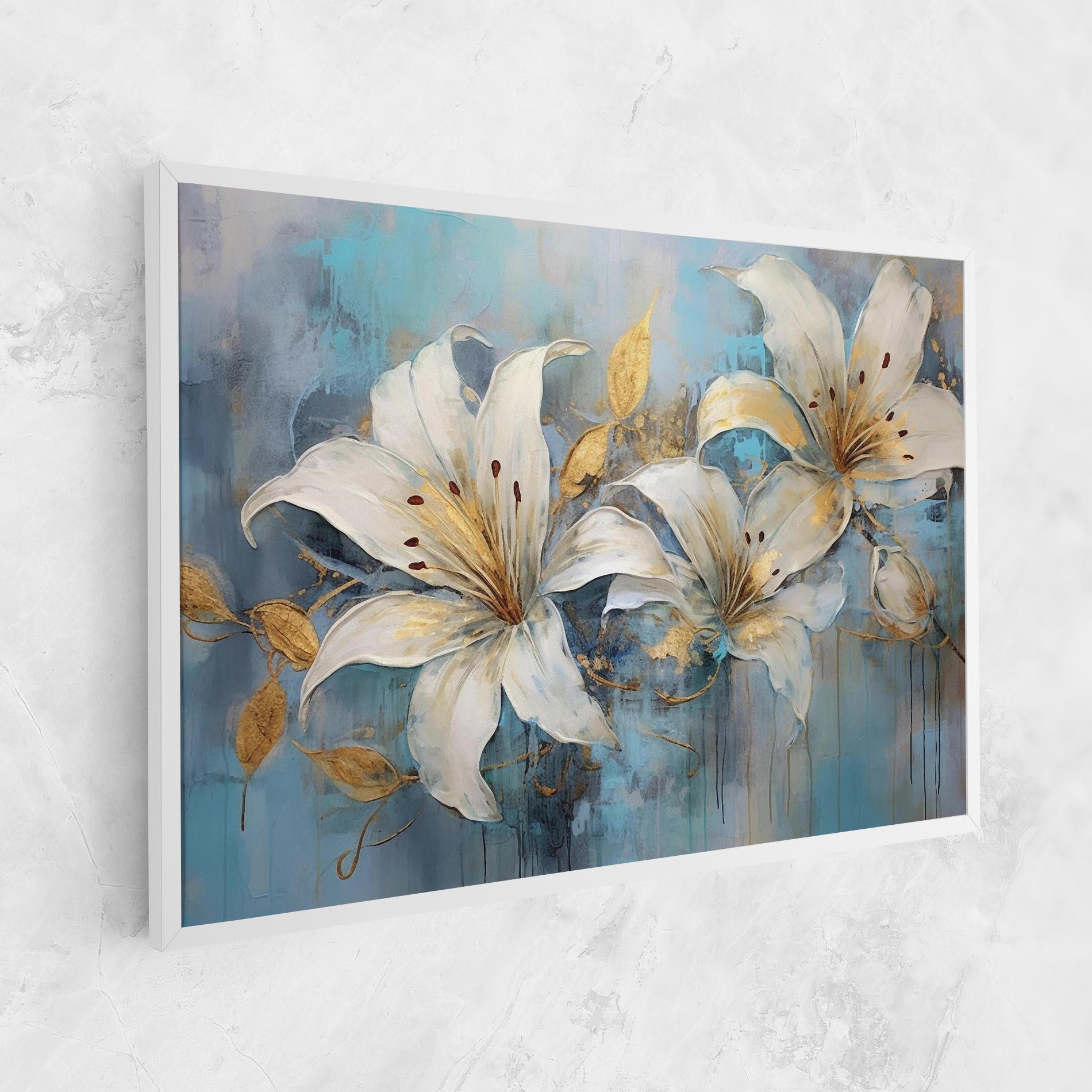 Vászonkép Lily With Gold Painting mockup 1