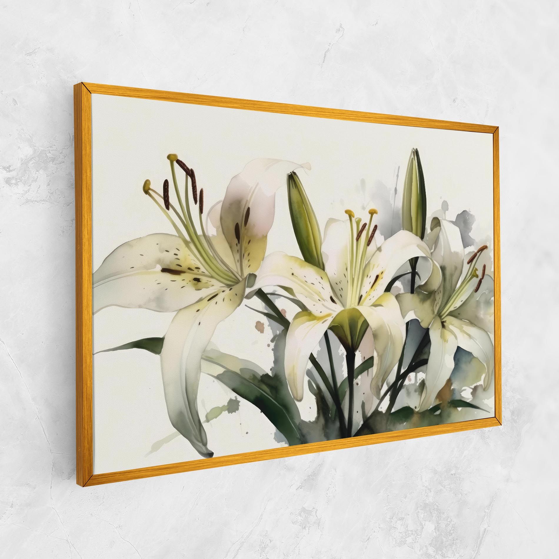 Cute White Lily Painting mockup 1