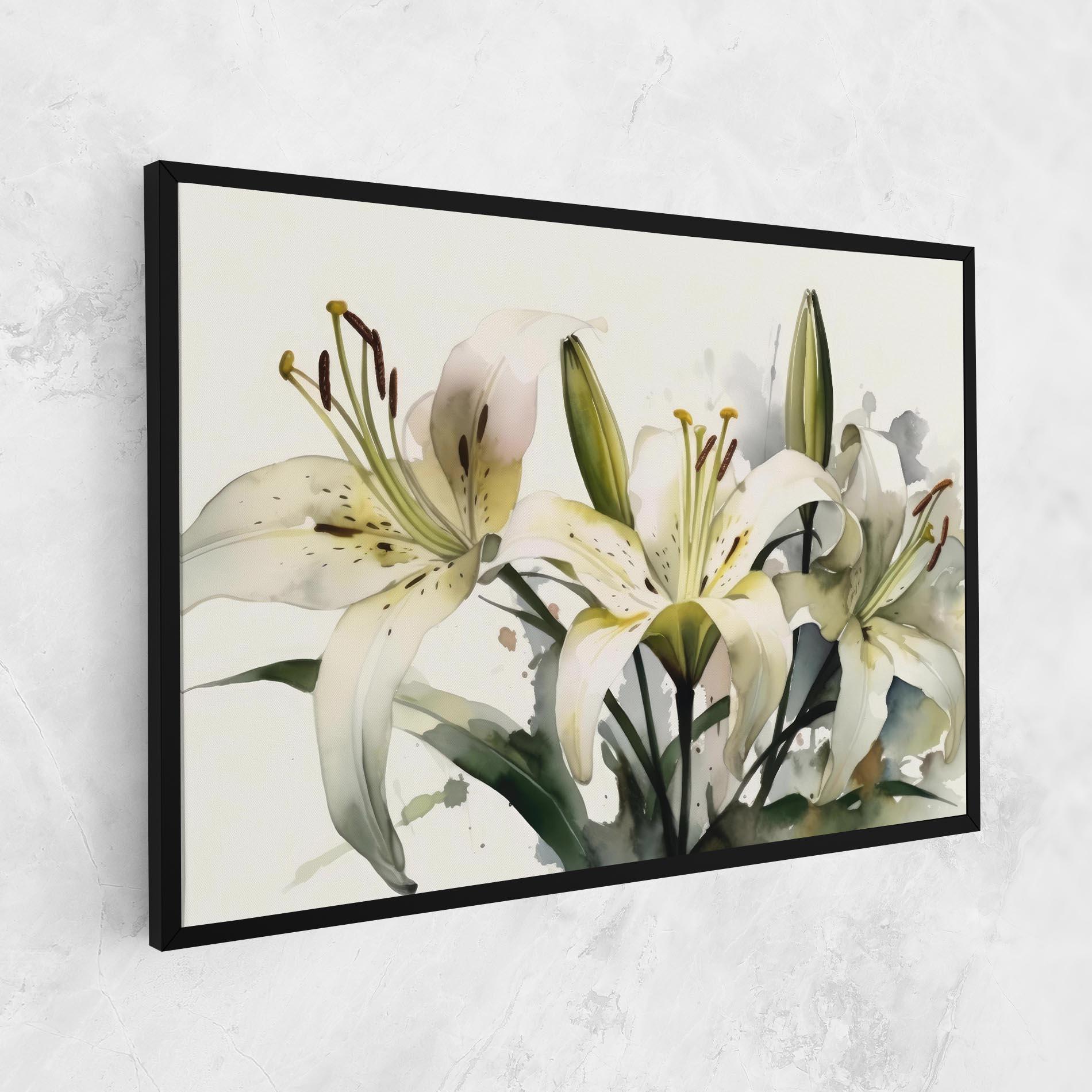 Vászonkép Cute White Lily Painting mockup 1