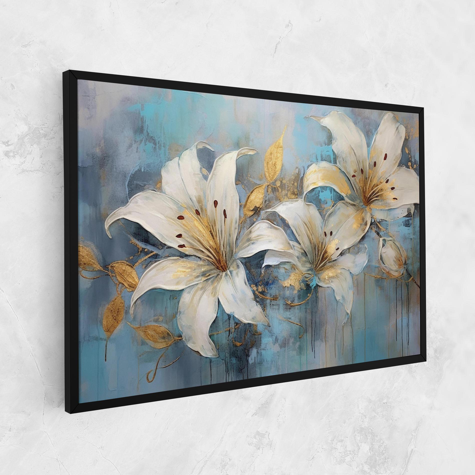 Vászonkép Lily With Gold Painting mockup 1
