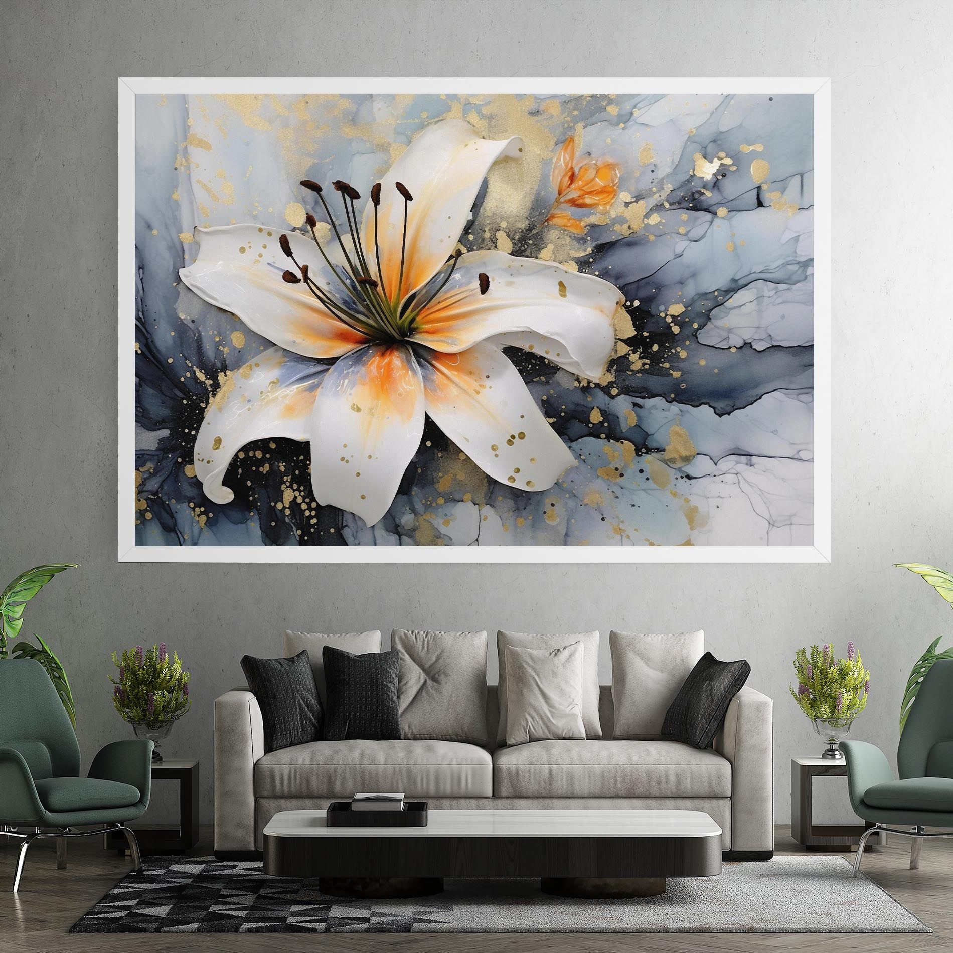 Lily With Orange Painting mockup 7