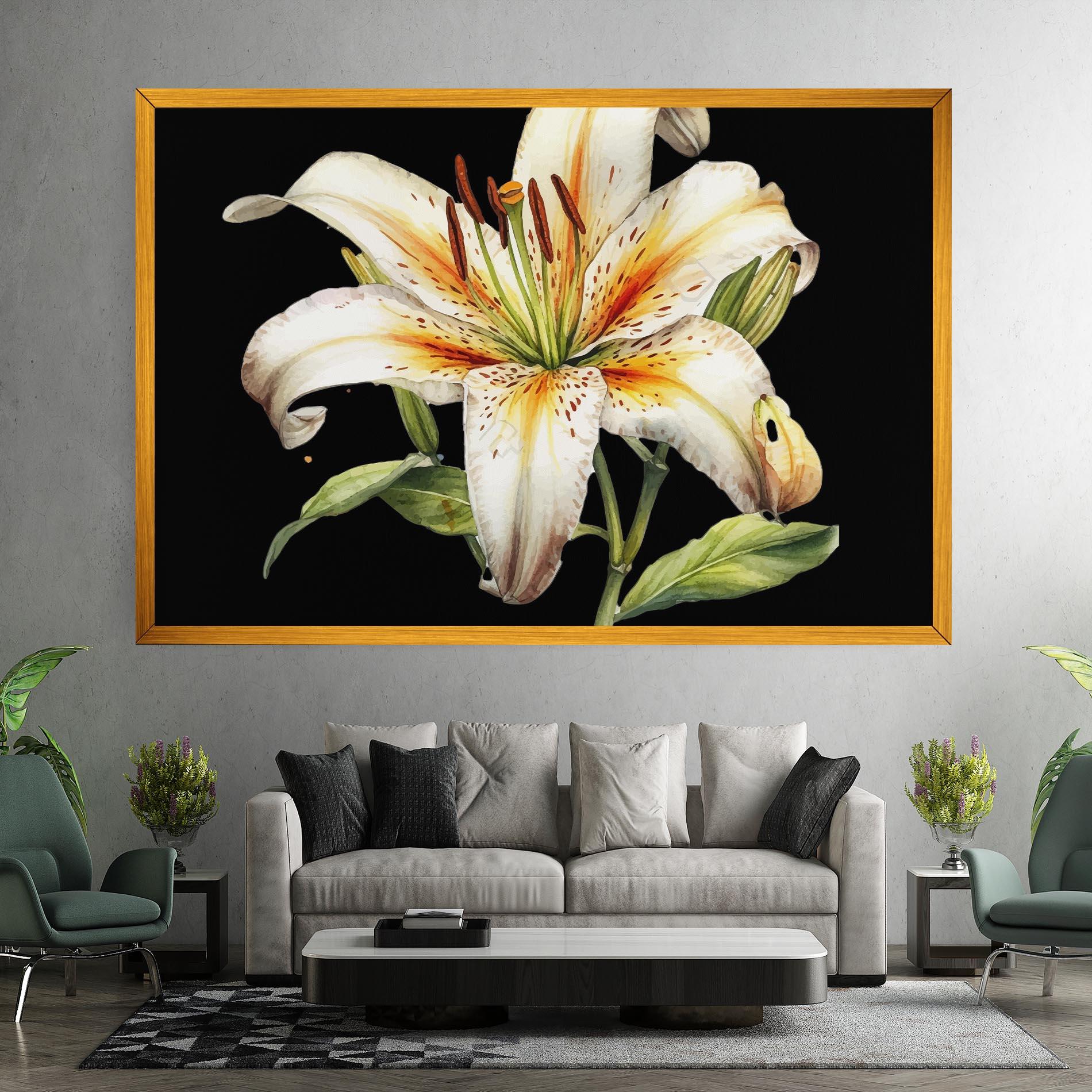 Vászonkép Beautiful White Lily mockup 7
