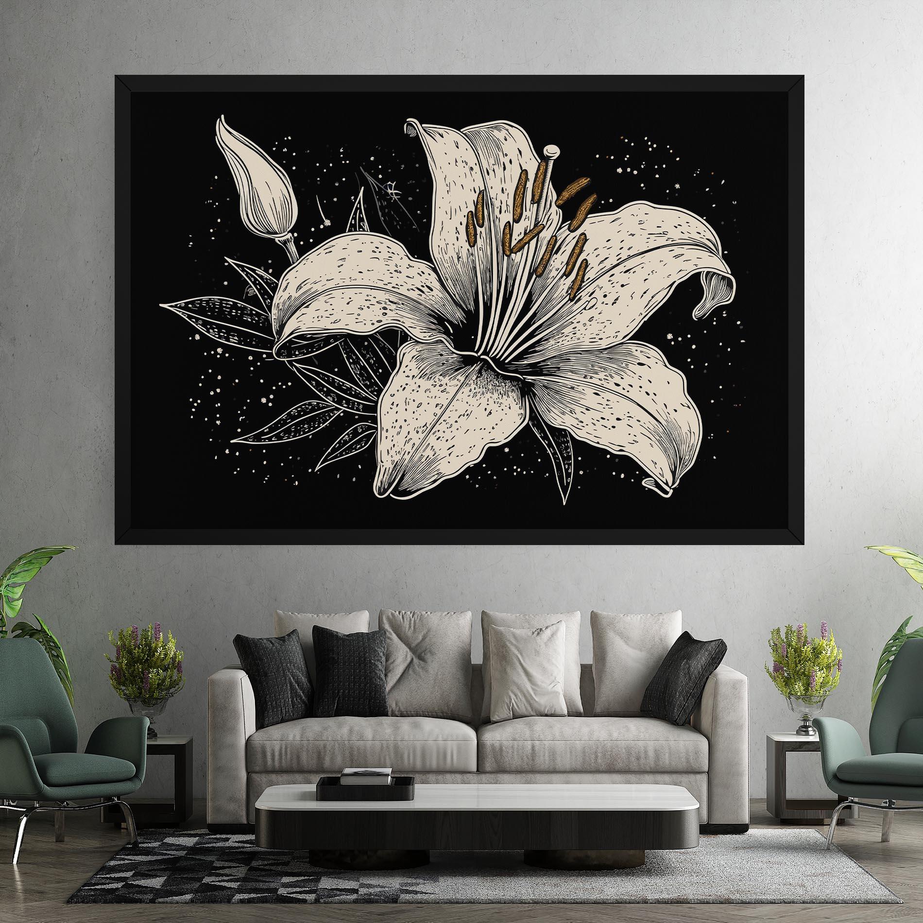 Vászonkép Cream Black Lily mockup 7