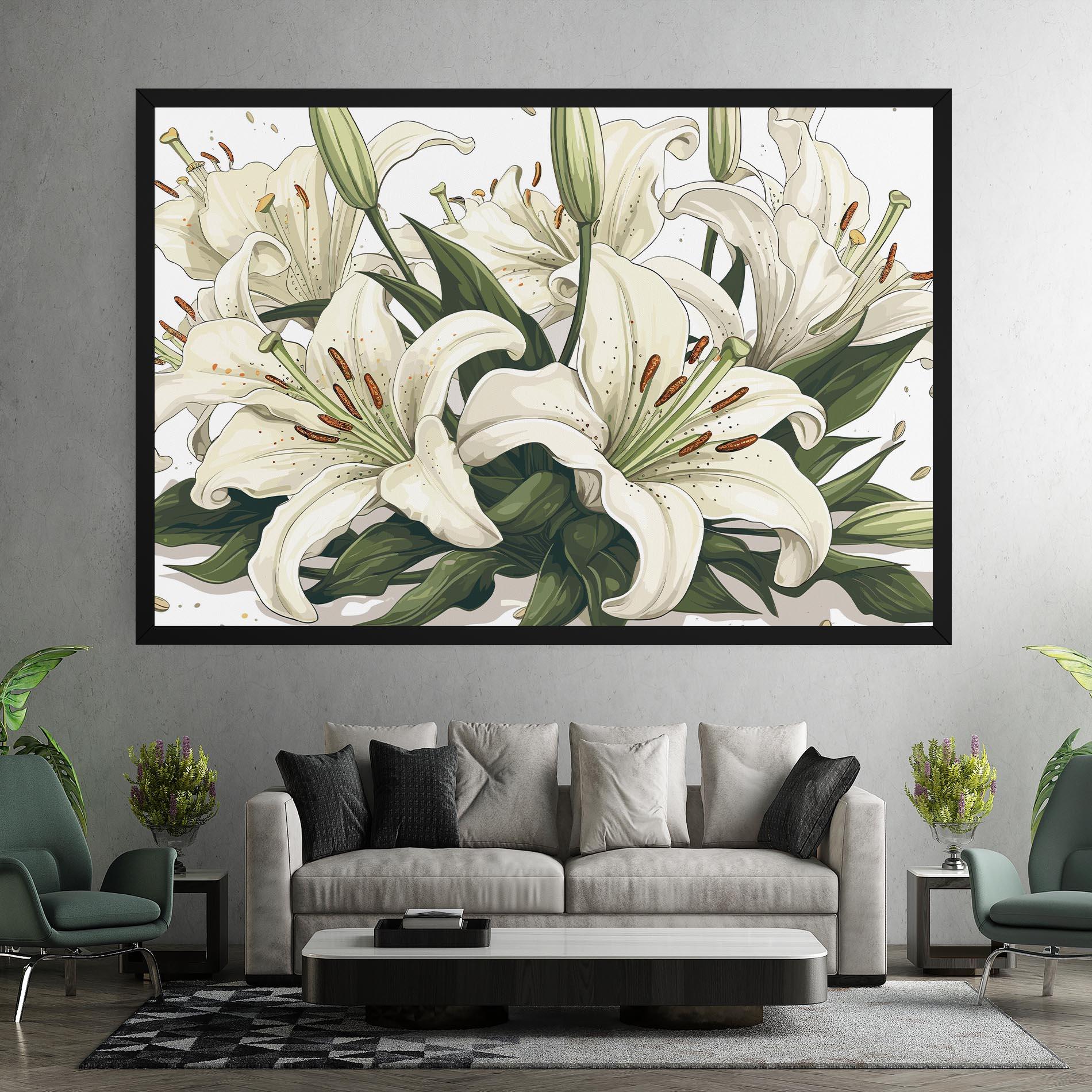 Vászonkép Grey White Lily mockup 7