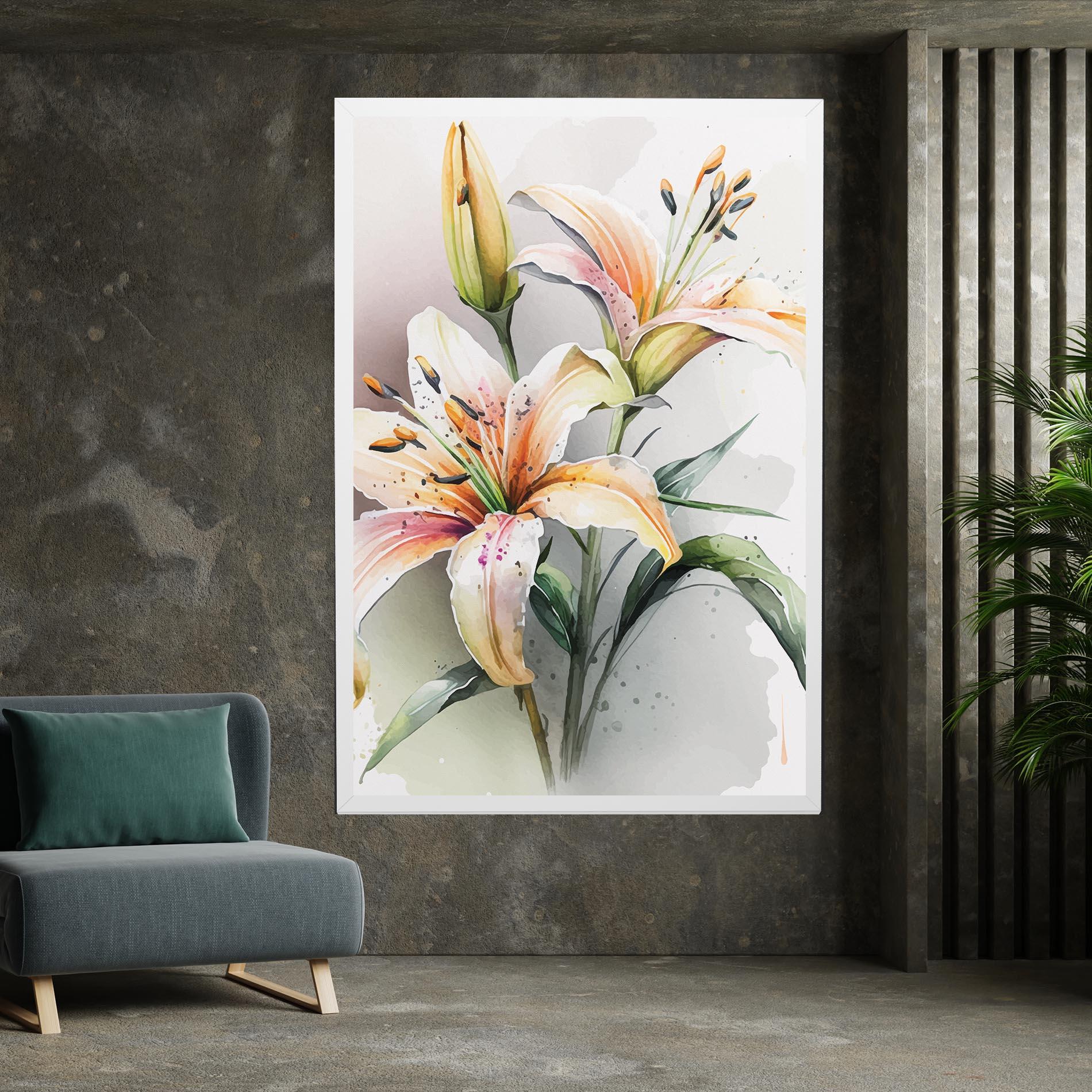 Vászonkép White Orange Lily mockup 7