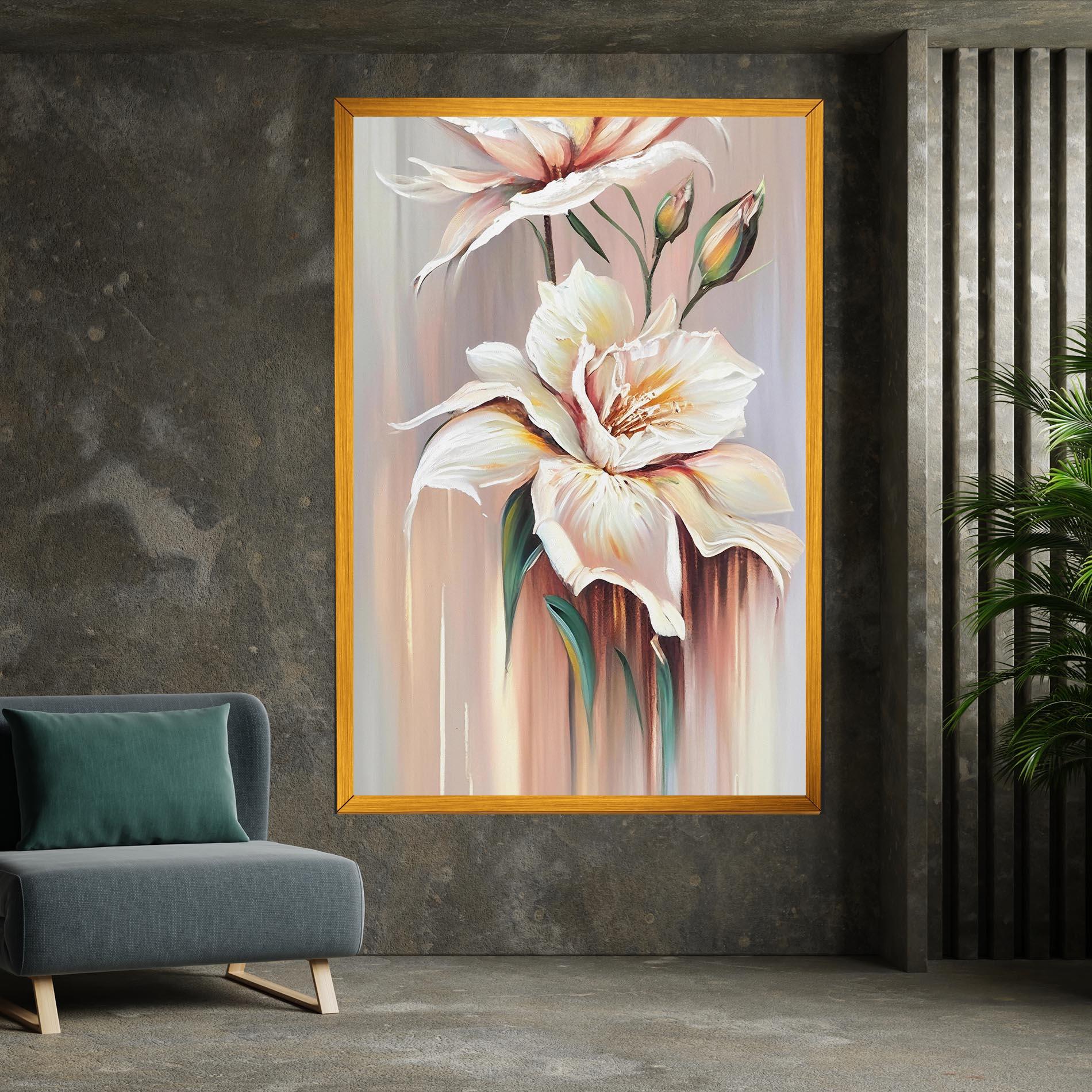 Vászonkép Abstract Lily Painting mockup 7