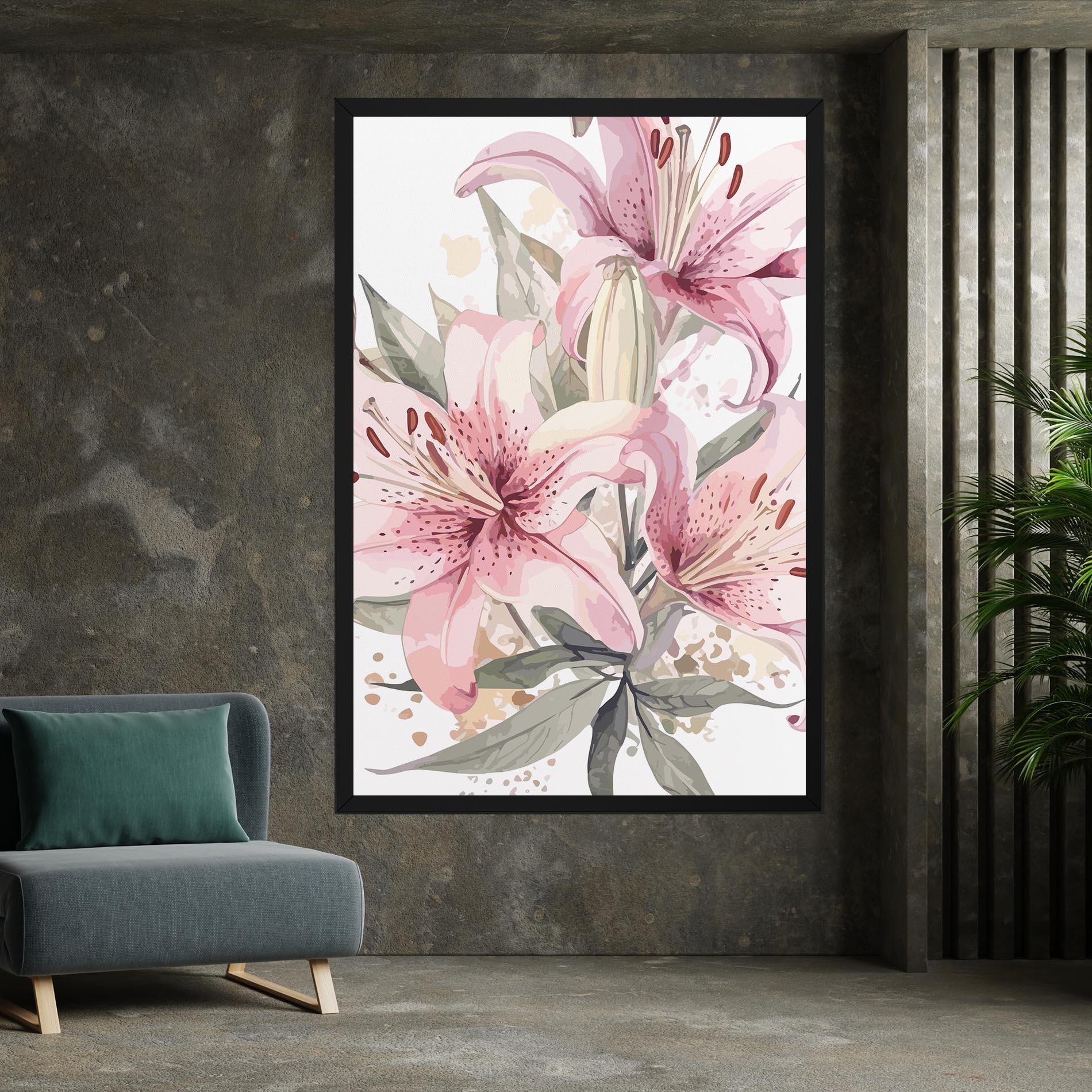Vászonkép Light Pink Lily Art mockup 7