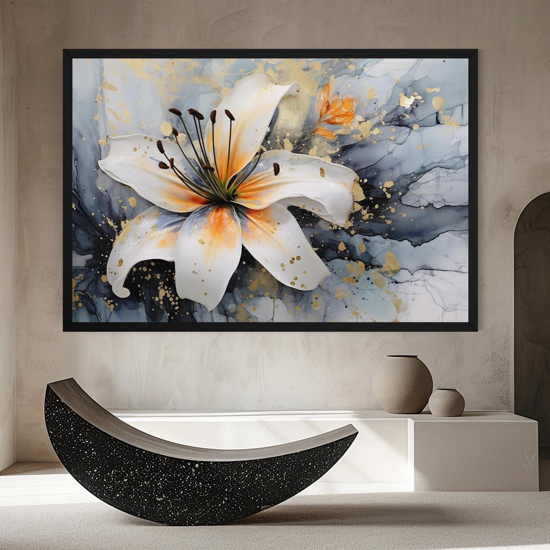 Vászonkép Lily With Orange Painting mockup 8