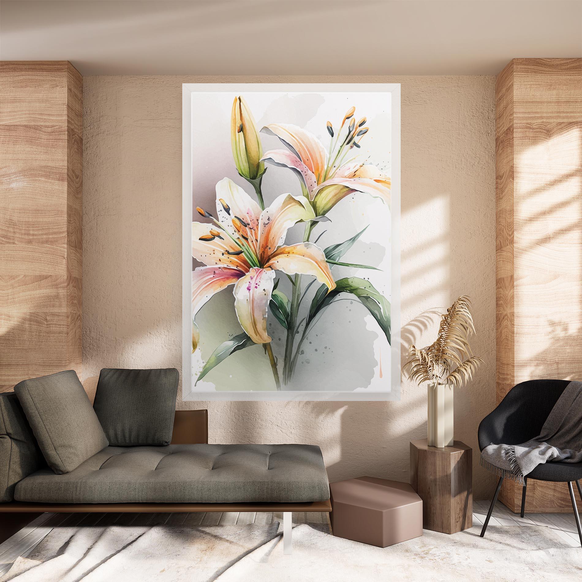 Vászonkép White Orange Lily mockup 8
