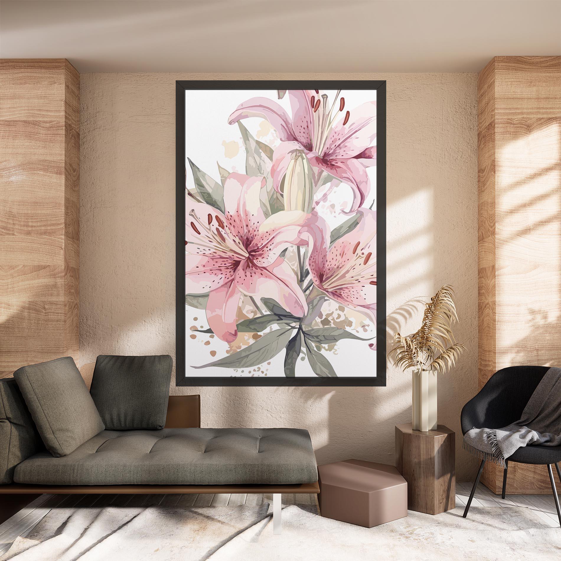 Vászonkép Light Pink Lily Art mockup 8