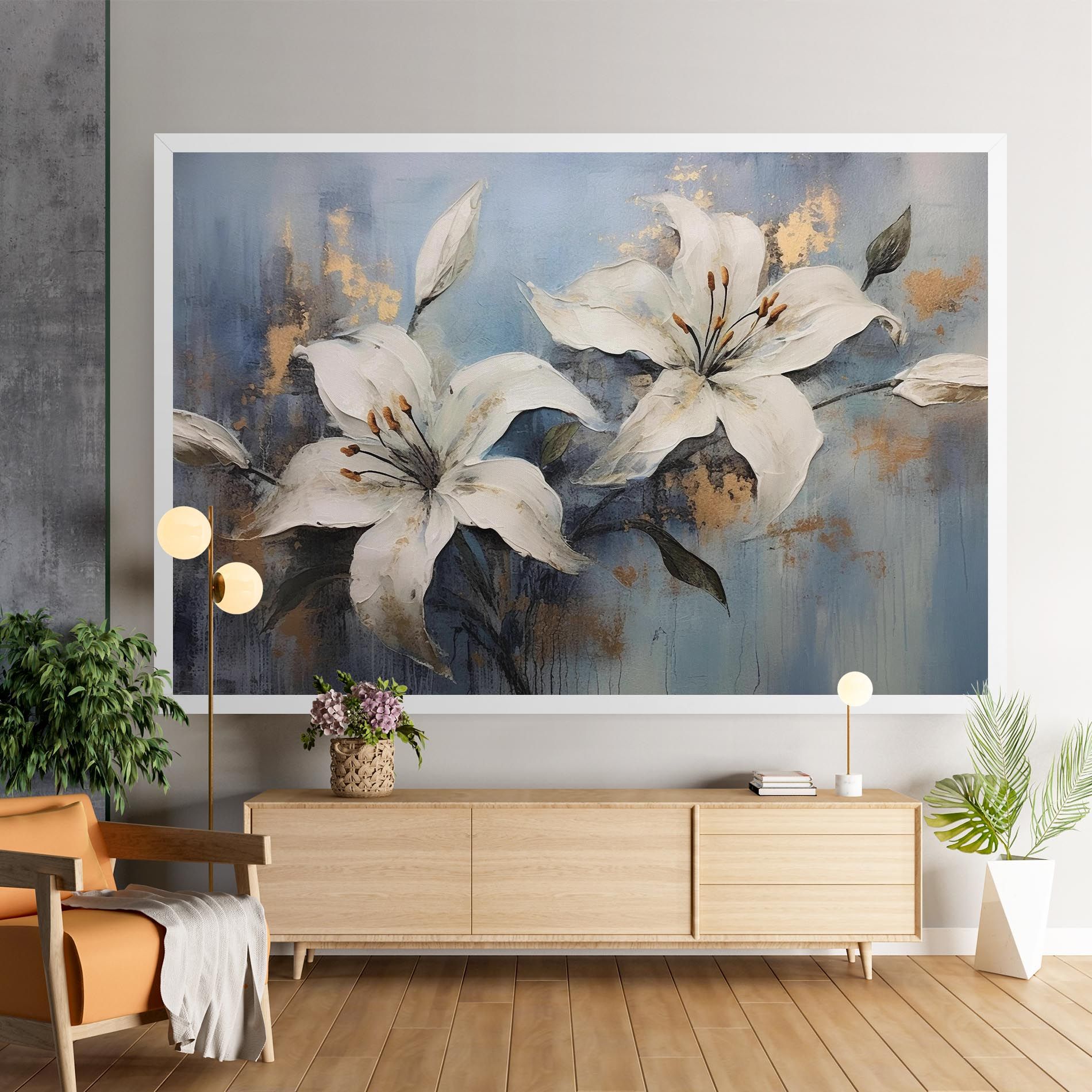 Gold Lily Painting mockup 9