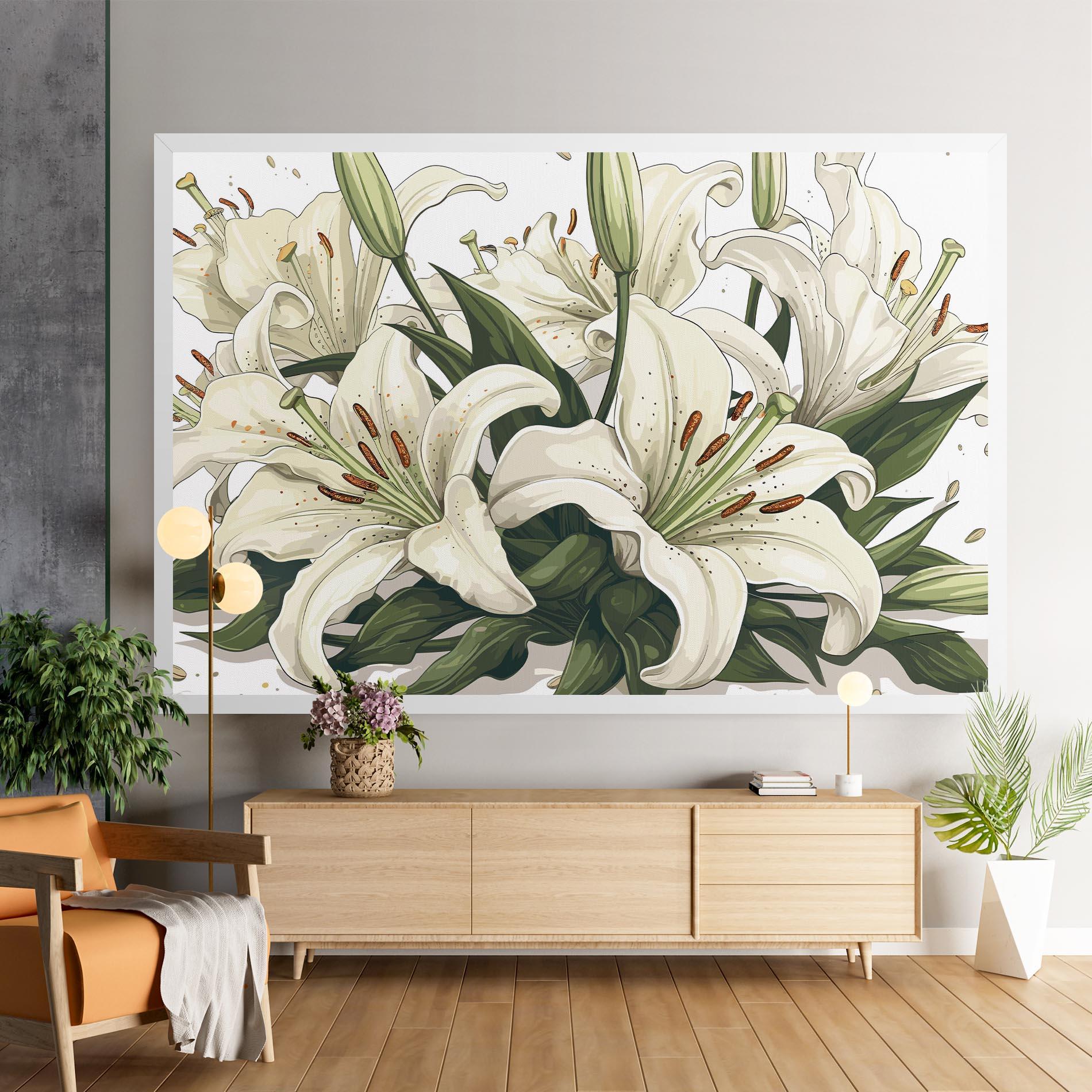 Vászonkép Grey White Lily mockup 9