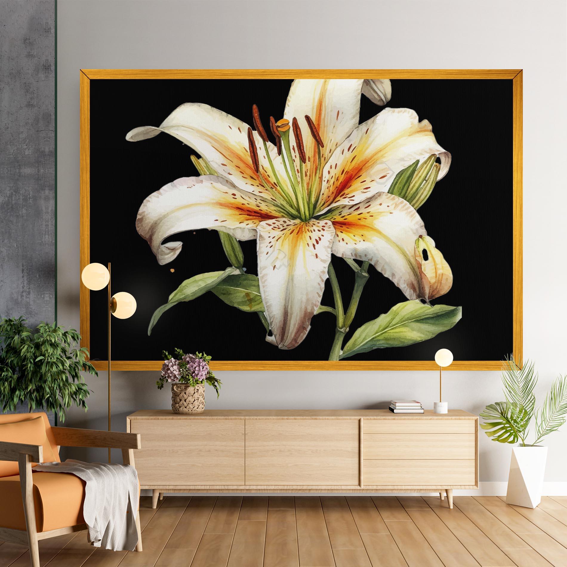 Vászonkép Beautiful White Lily mockup 9