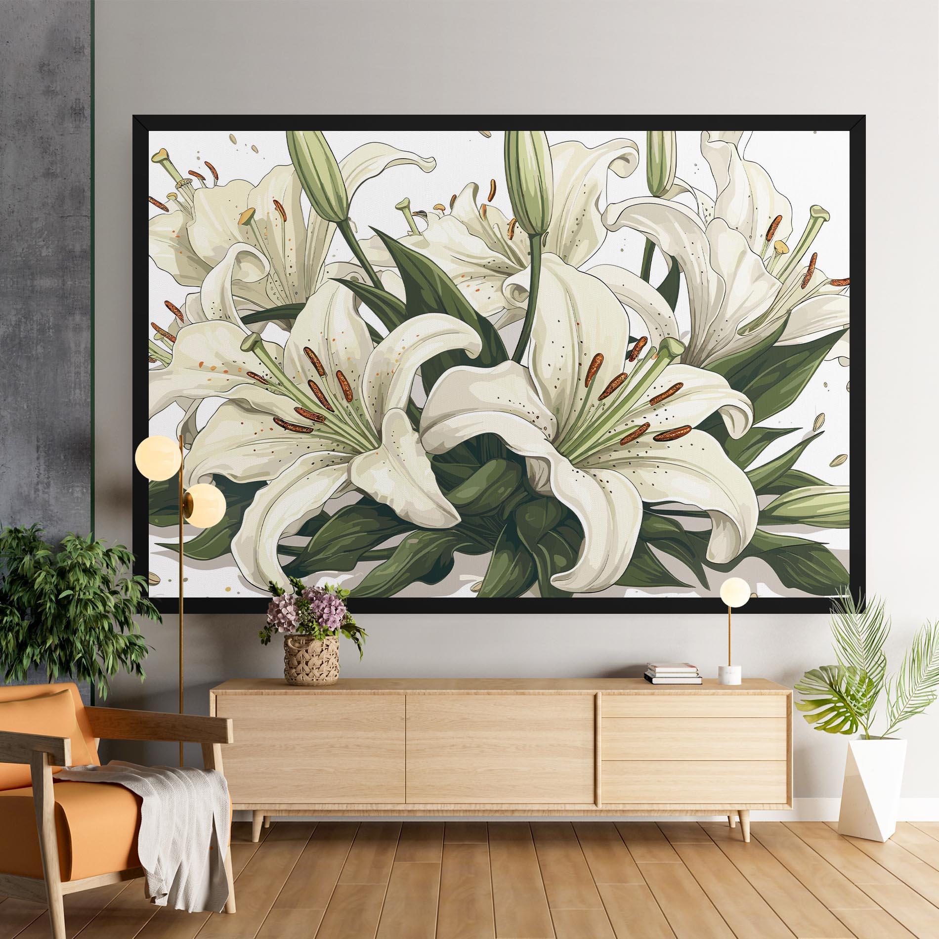 Vászonkép Grey White Lily mockup 9