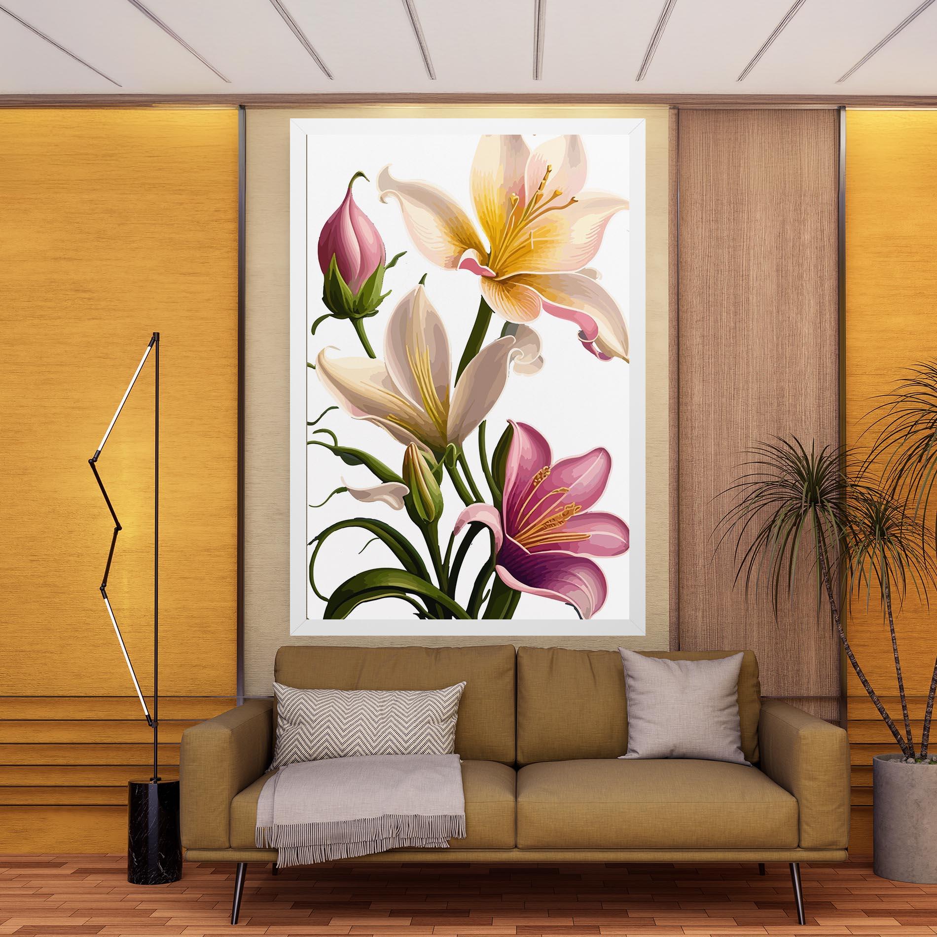 Vászonkép Purple White Lily mockup 9