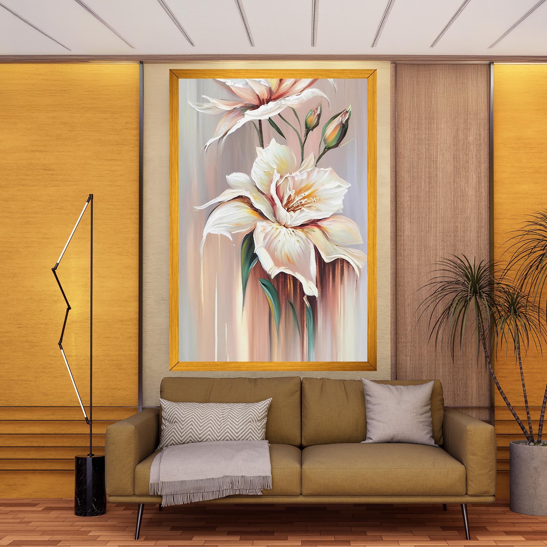 Vászonkép Abstract Lily Painting mockup 9