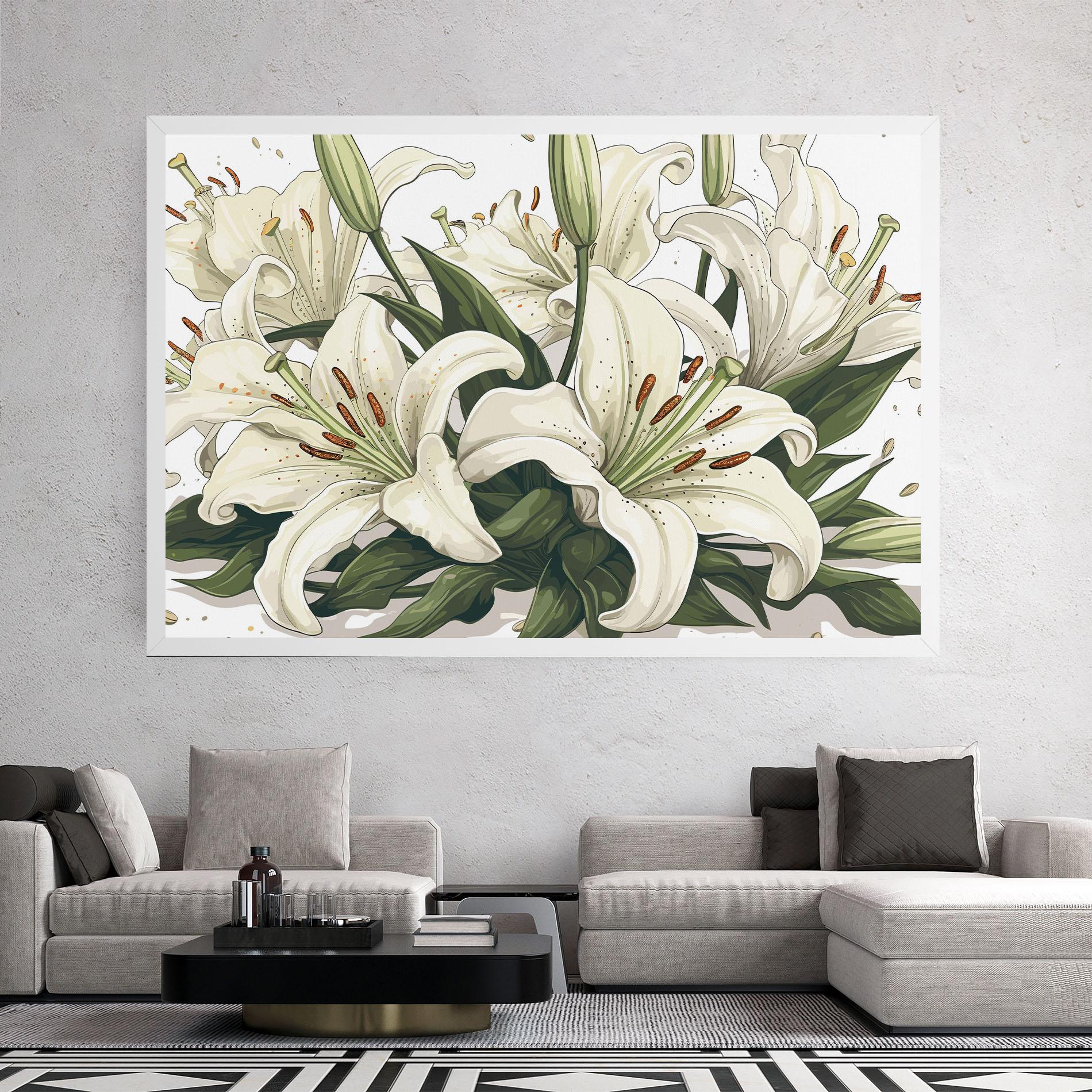 Vászonkép Grey White Lily mockup 2